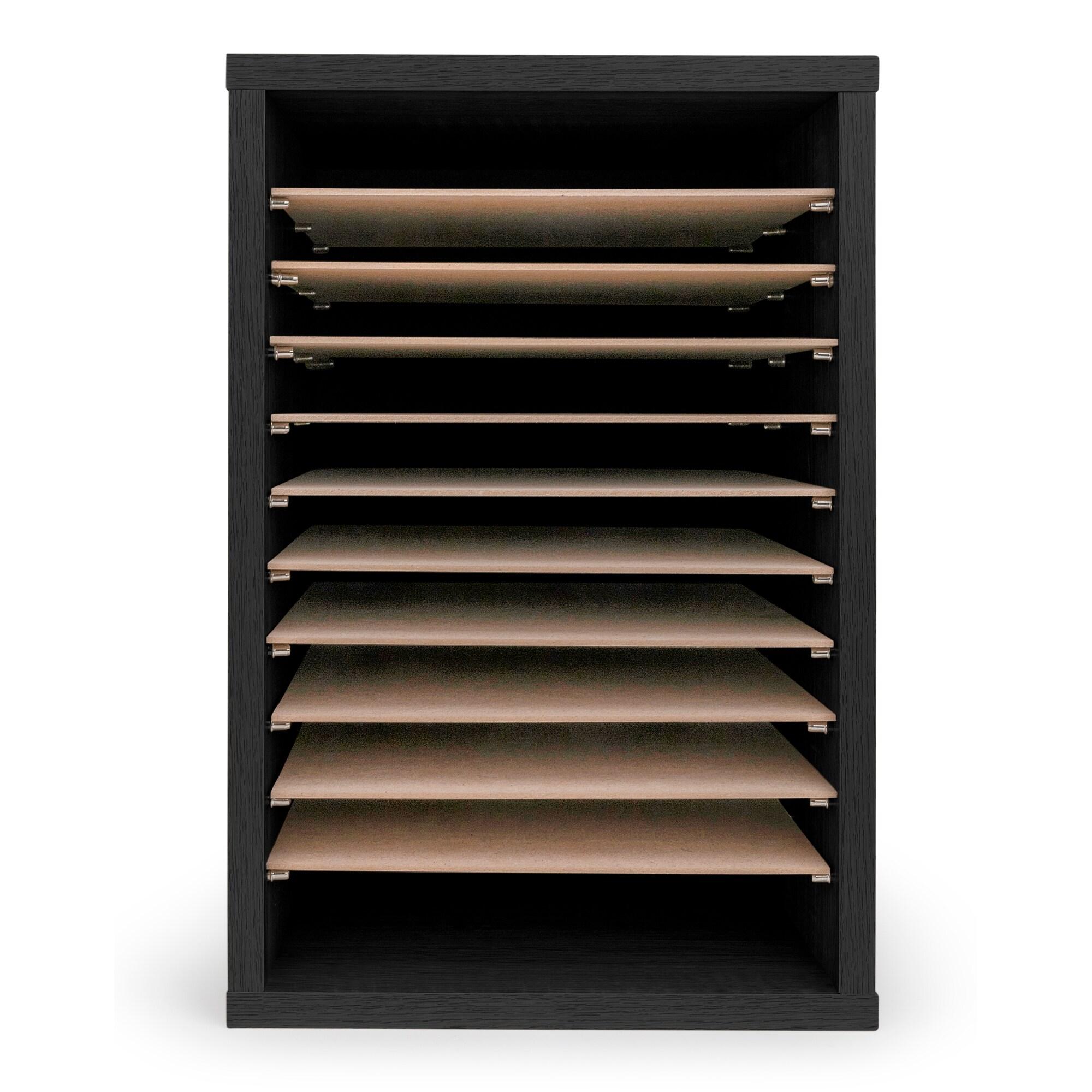 AdirOffice 500 Series 11 Compartment Wooden Literature Organizer 10.75" x 11.8" Black (500-11-BLK)