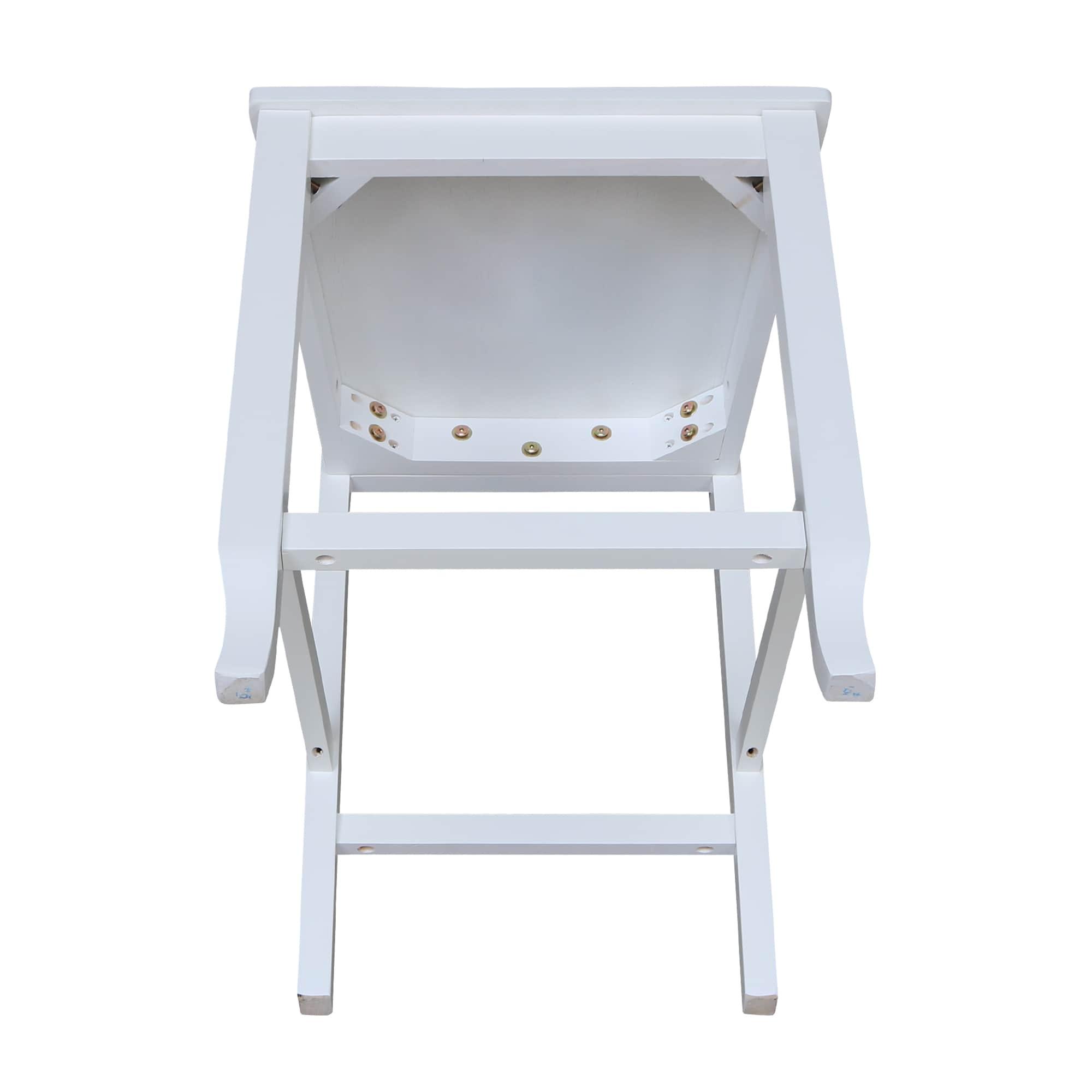 International Concepts Seaside Solid Wood Counter Height Stool, White