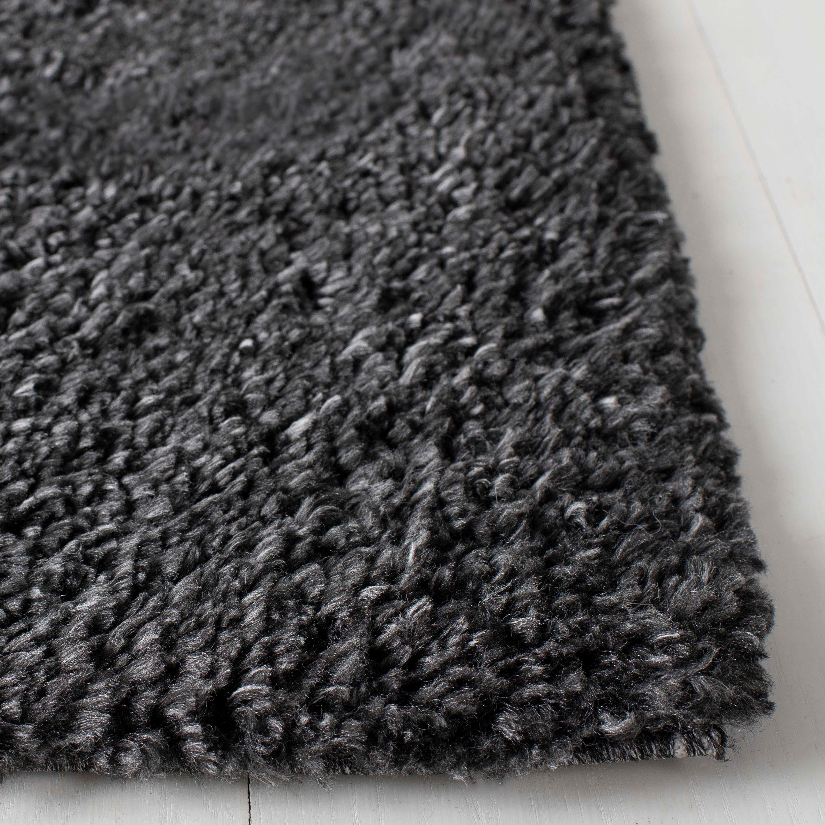 August Shag 900 AUG900 Power Loomed Indoor Area Rug - Charcoal - 5'3"x5'3" - Safavieh