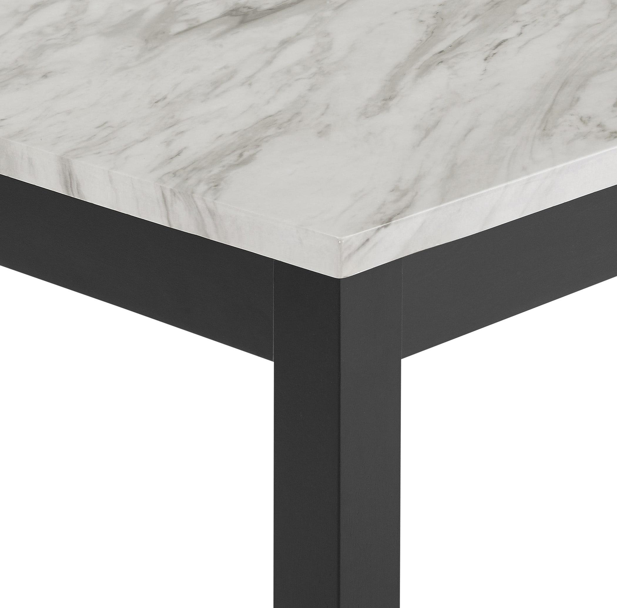 New Classic Furniture Celeste Wood Dining Table with Faux Marble Top in Espresso