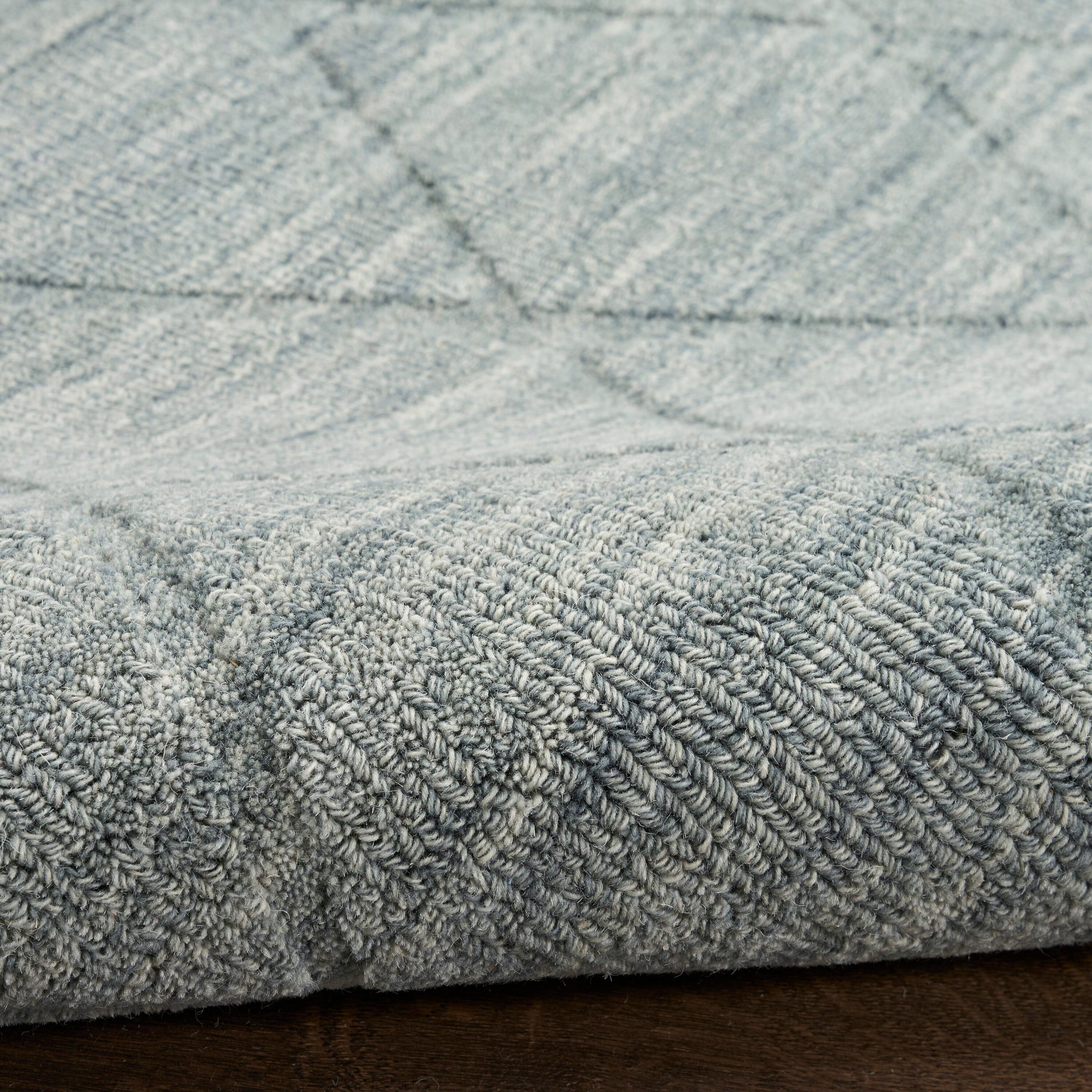Nourison Wool Haven Blue Modern Wool Indoor Rug