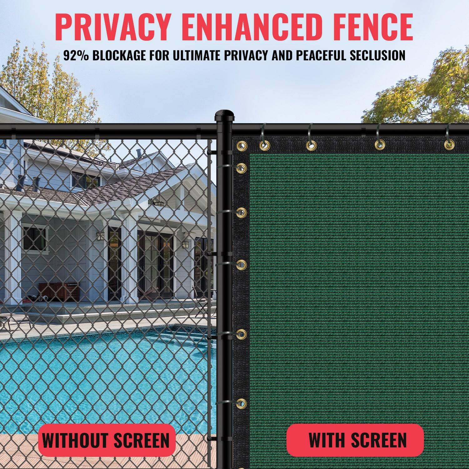 SEALTECH Ultra Heavy Duty 200 GSM Privacy Fence Screen – Non-Recycled Polyethylene Mesh Shade Net with Bindings & Rustproof Grommets - 90% + Blockage Includes Cable Zip Ties. (Green 6'X50')