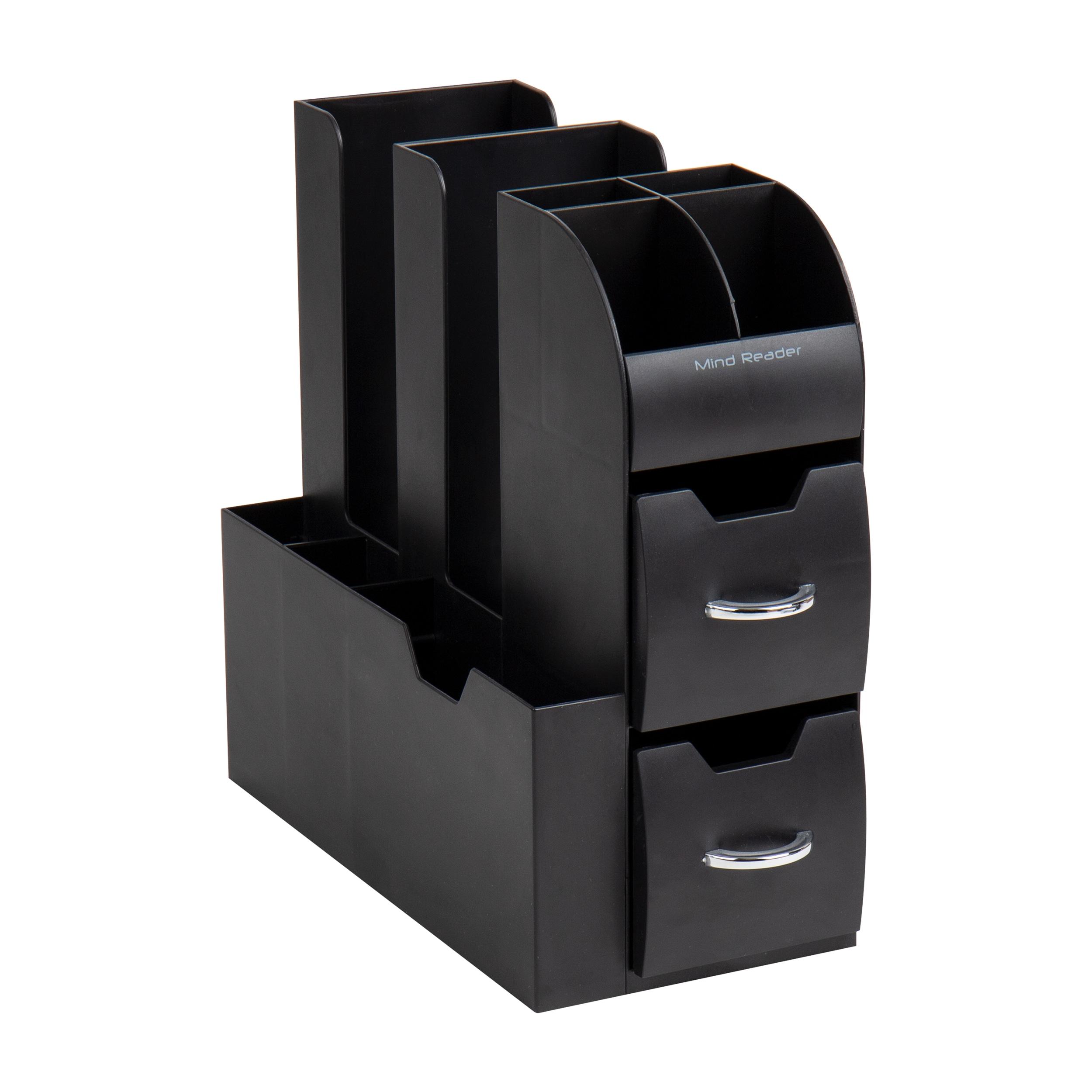 Mind Reader Cup and Condiment Station, Countertop Organizer, Coffee Bar, Kitchen, 5.35"L x 11.25"W x 11.15"H, 2-Pack