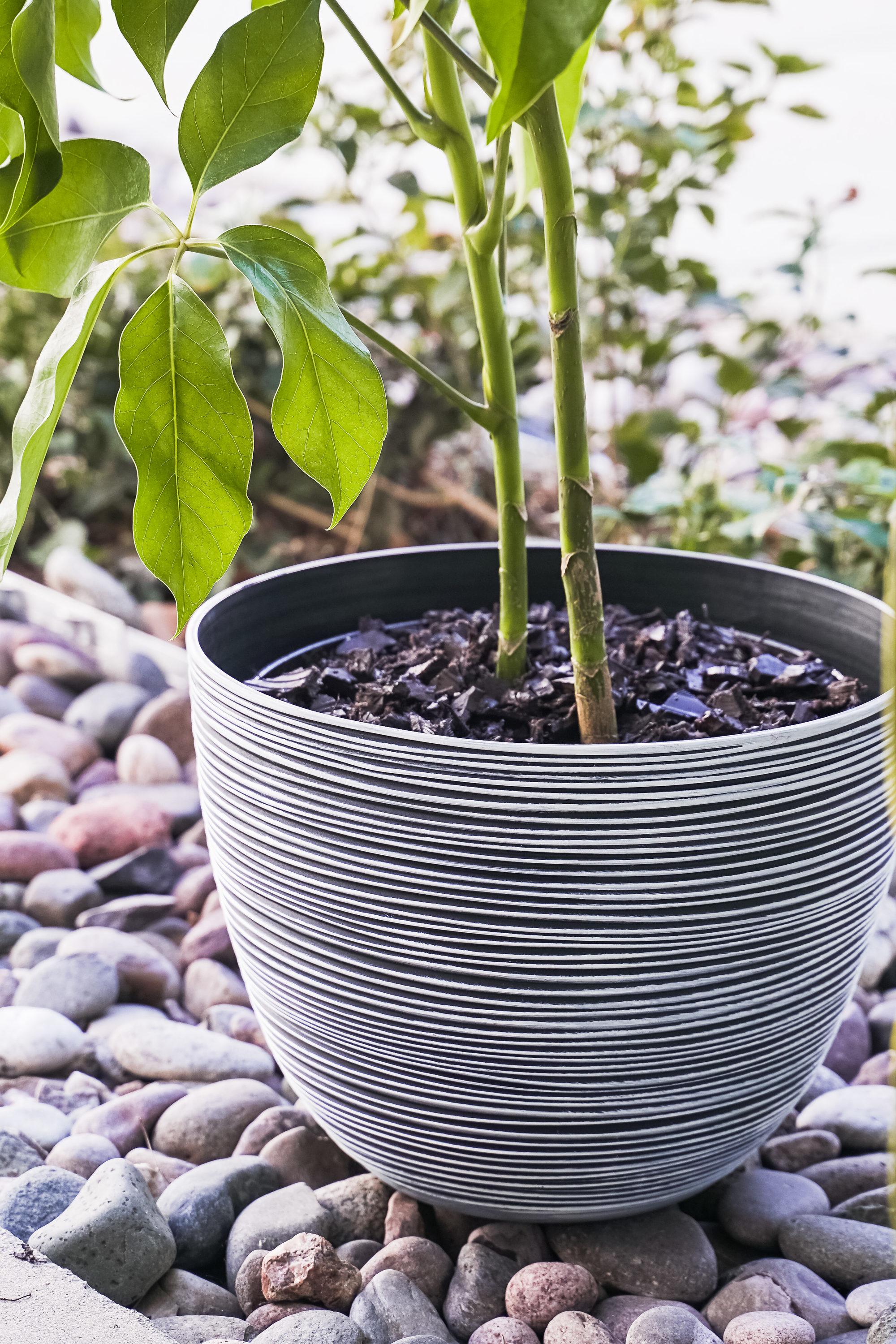 Xbrand Modern Nested Round Textured Pot Planter, Set of 3, 12 Inch Tall, White