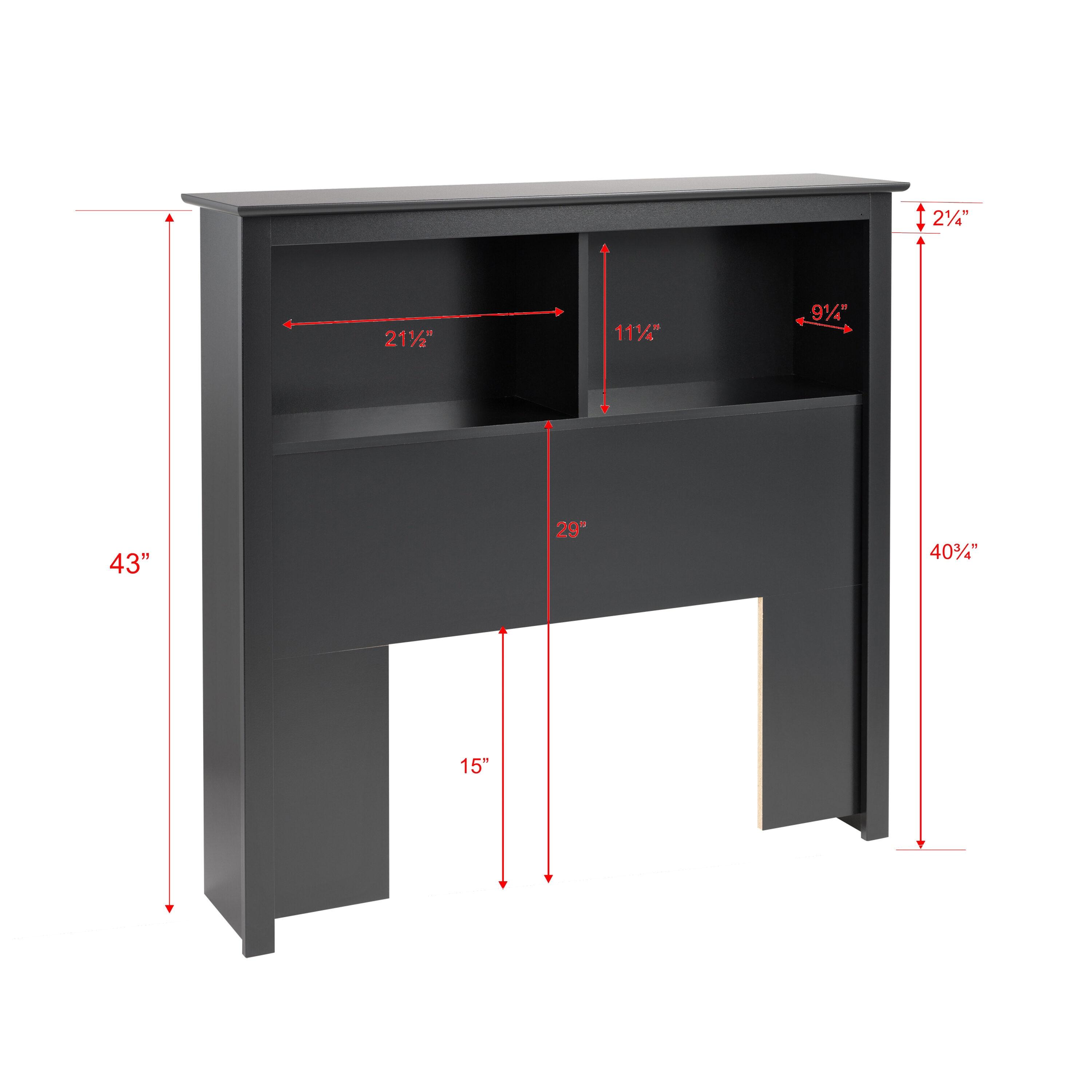 Twin Bookcase Headboard Black - Prepac