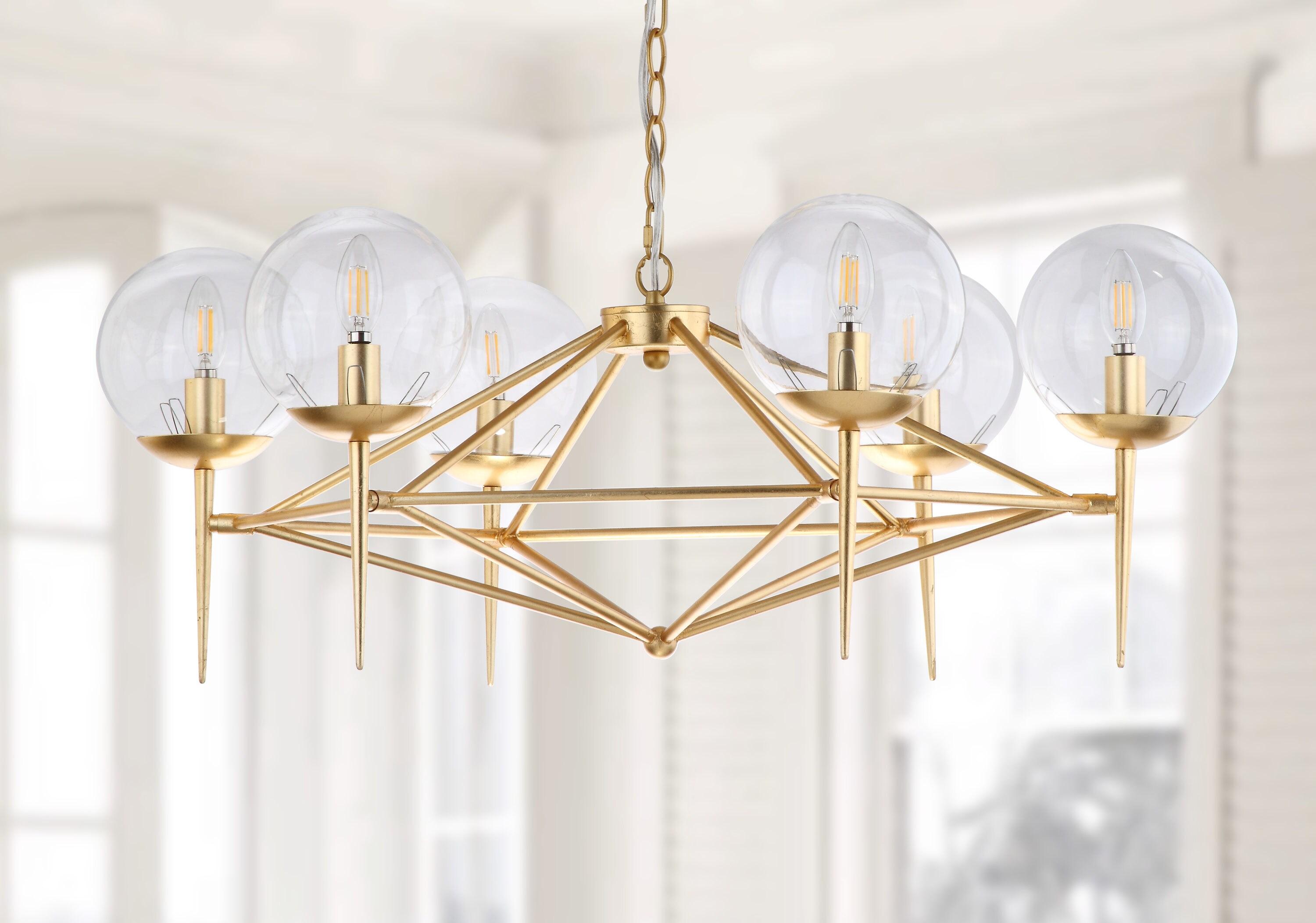 Greyor 6 Light 34" Chandelier - CHA4001 - Gold - Safavieh