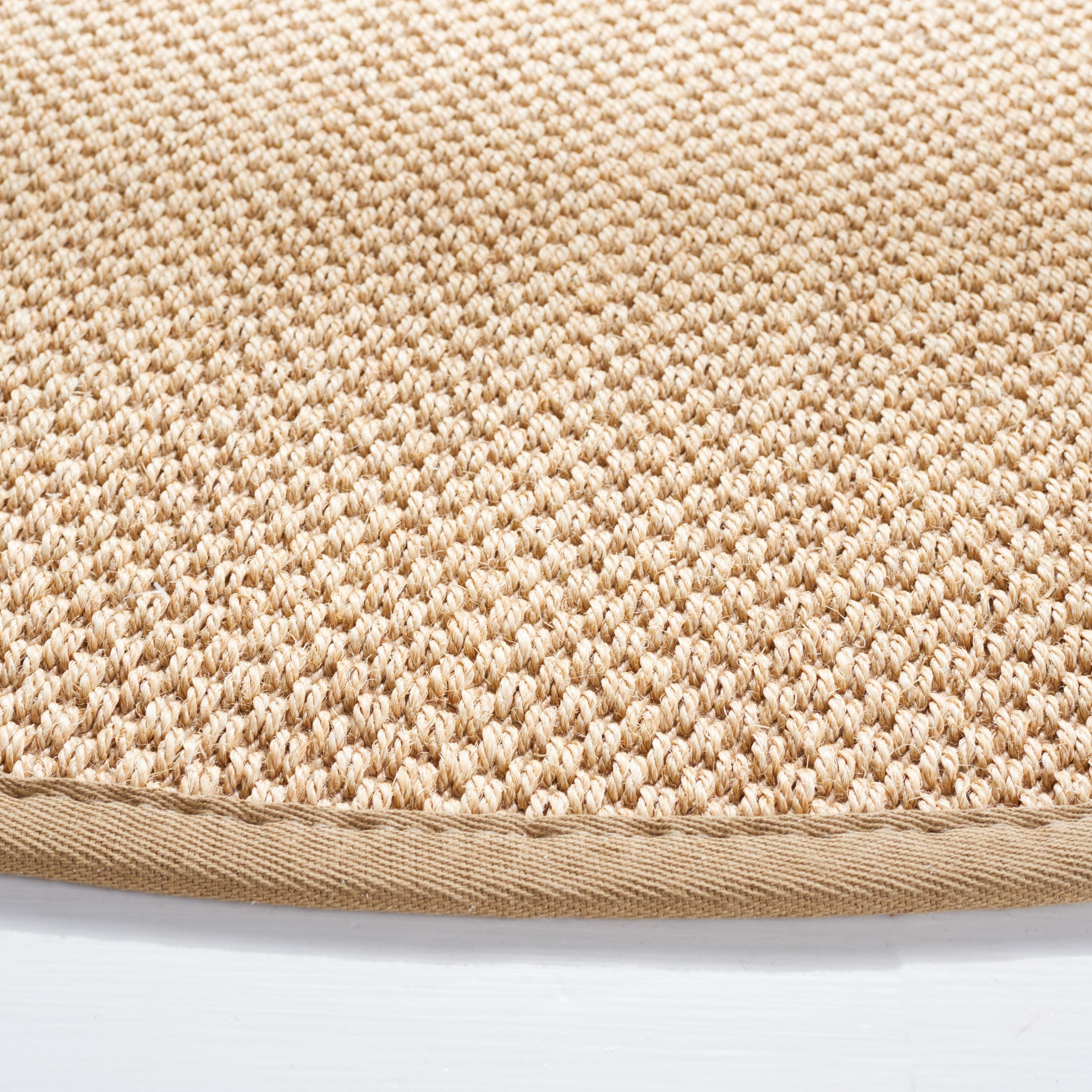 Natural Fiber NF141 Power Loomed Indoor Area Rug - Maize/Linen - 4' Round - Safavieh.