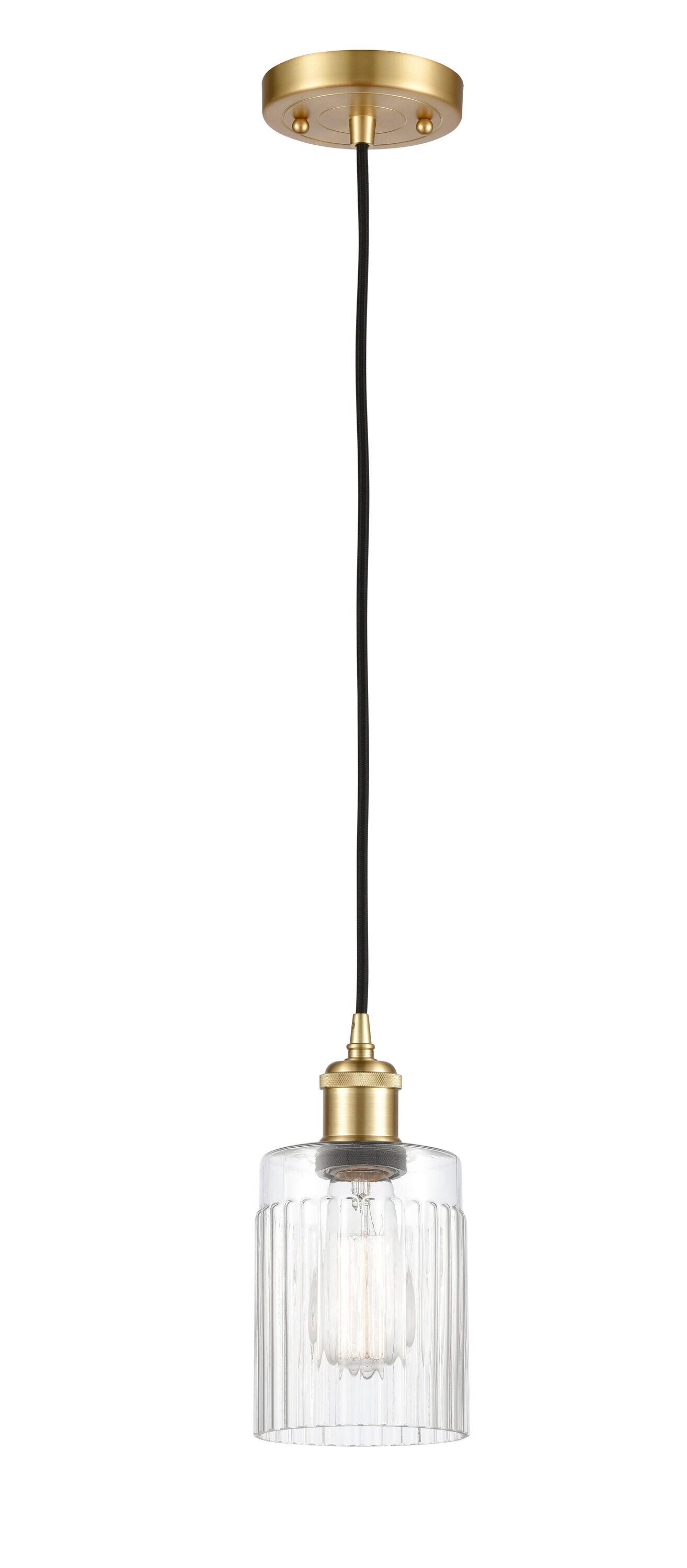 Matte Black Glass Mini Drum Pendant Light