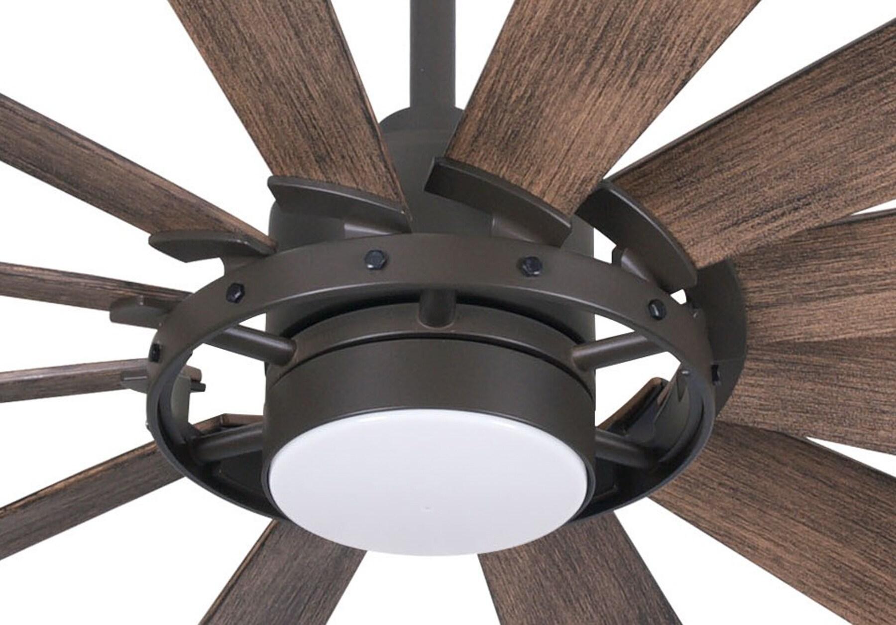 65" Minka Aire Farmhouse Indoor Ceiling Fan with Dimmable LED Light Oil Rubbed Bronze for Living Room Kitchen Bedroom Family House