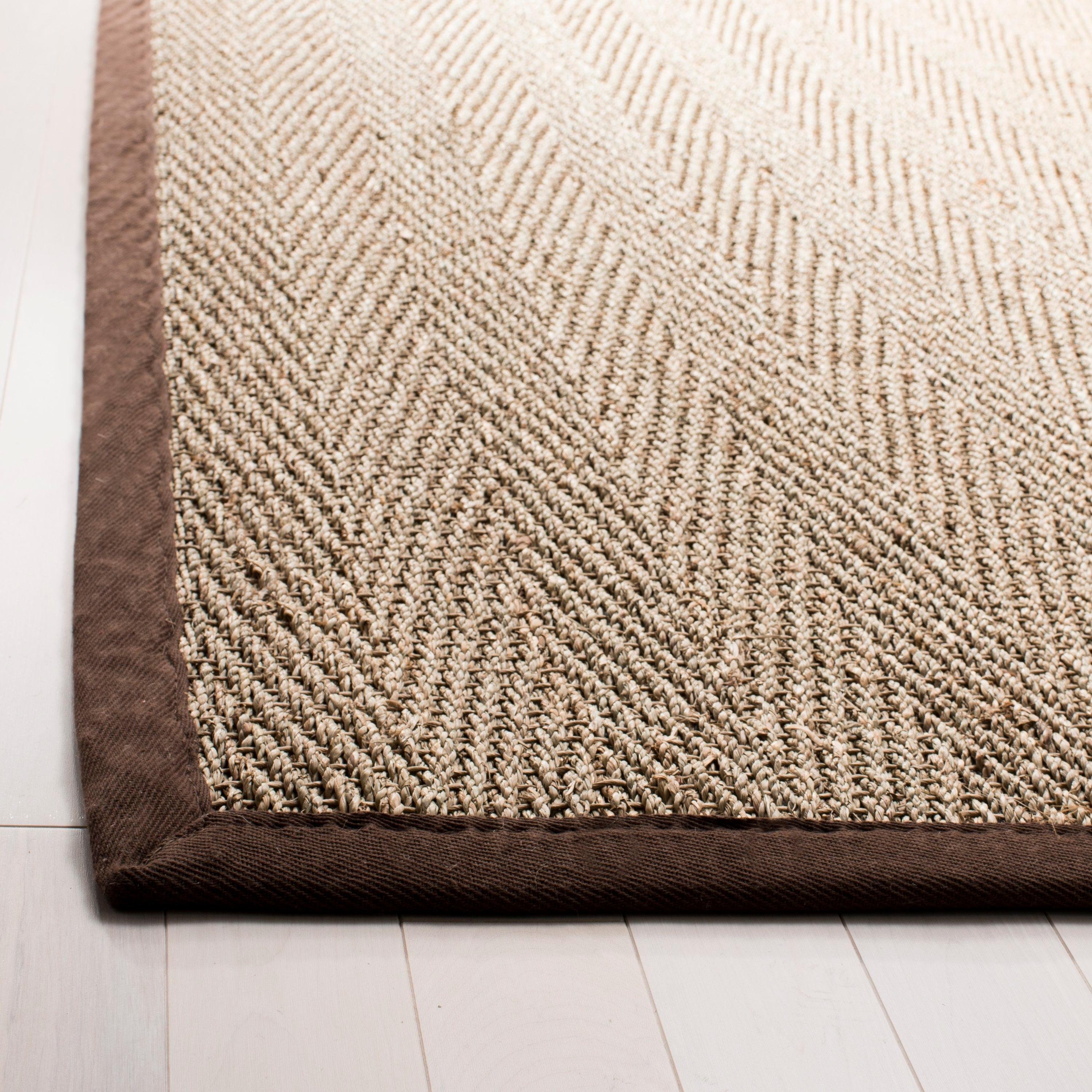 Natural Fiber NF115 Power Loomed Indoor Area Rug - Natural/Dark Brown - 6'x6' - Safavieh