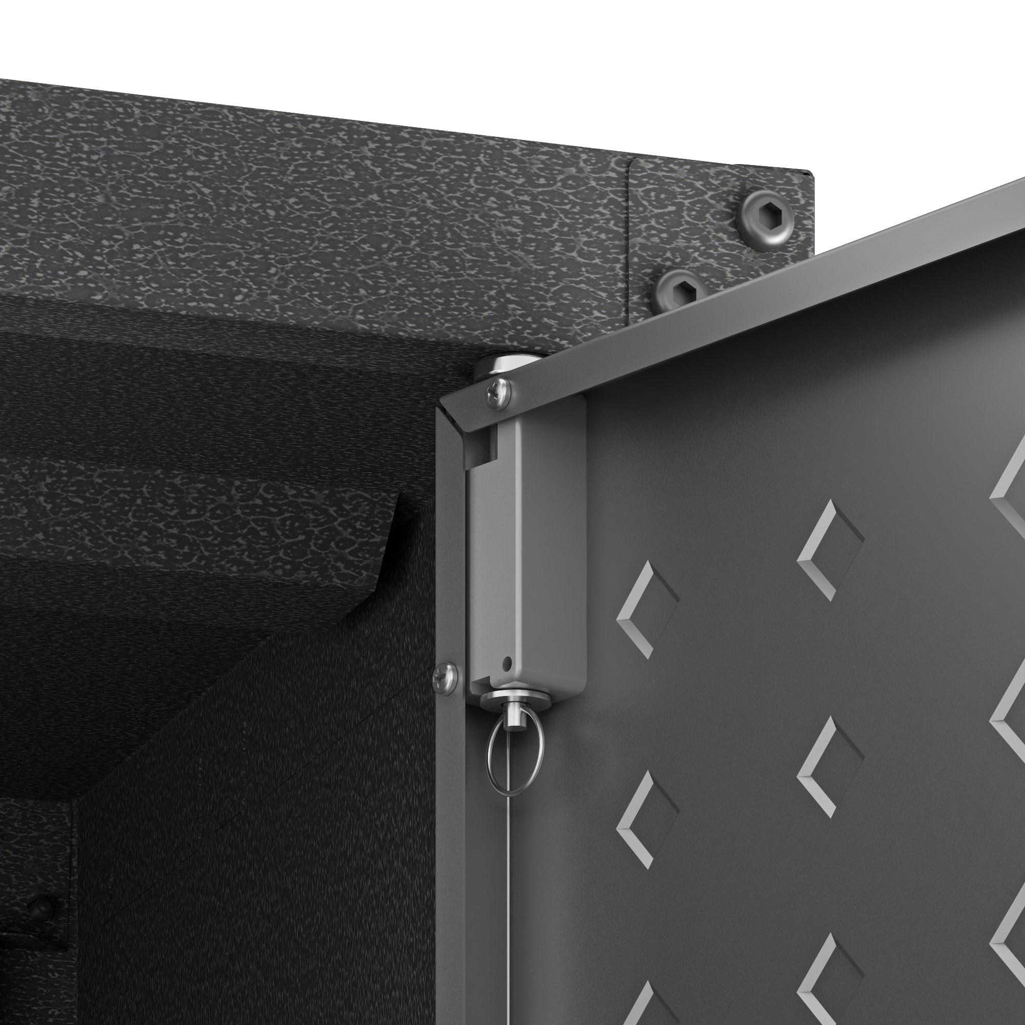 Fortress 30" Floating Textured Metal Garage Cabinet with Adjustable Shelves in Grey - Set of 2