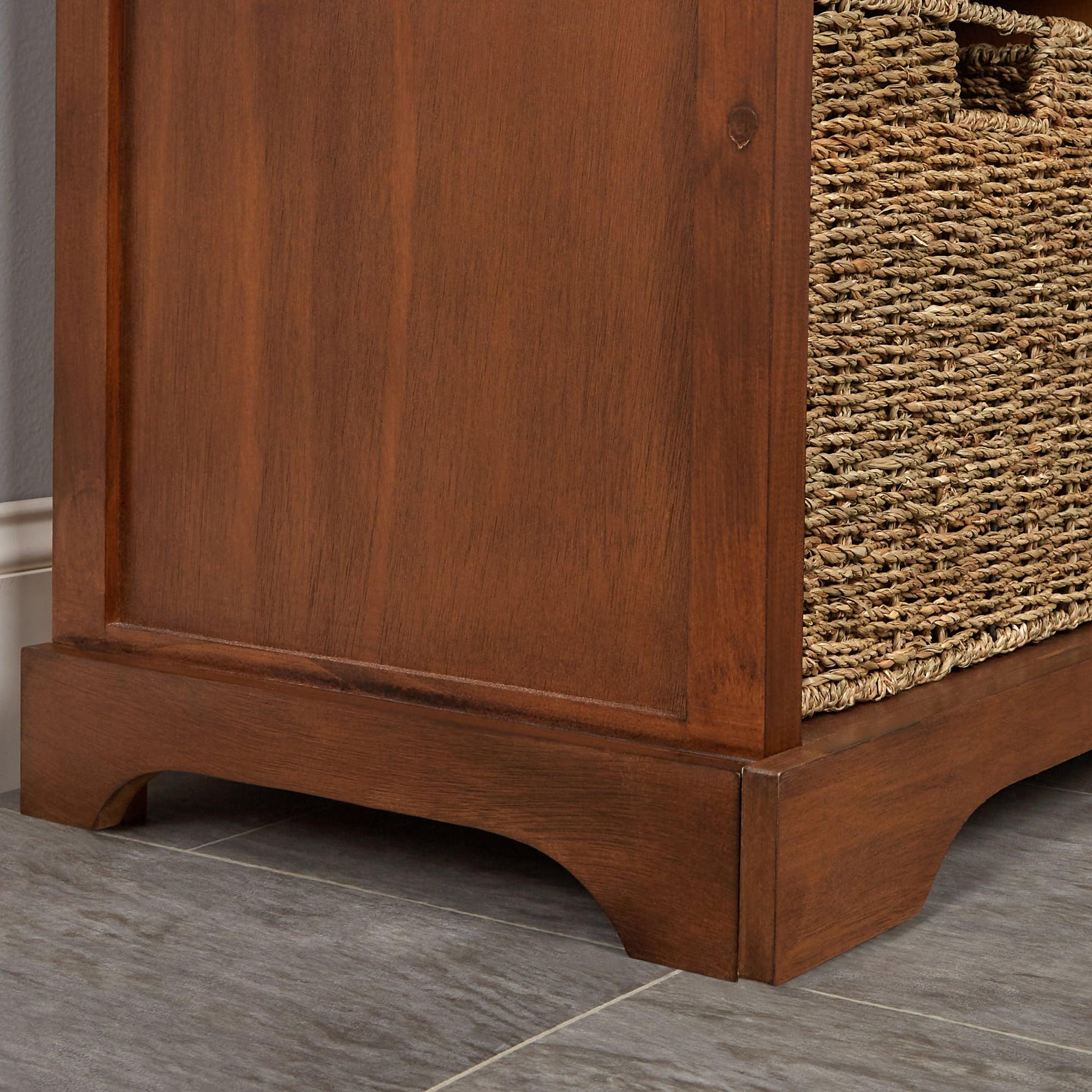 Lonan  Wicker Storage Bench - Brown - Safavieh