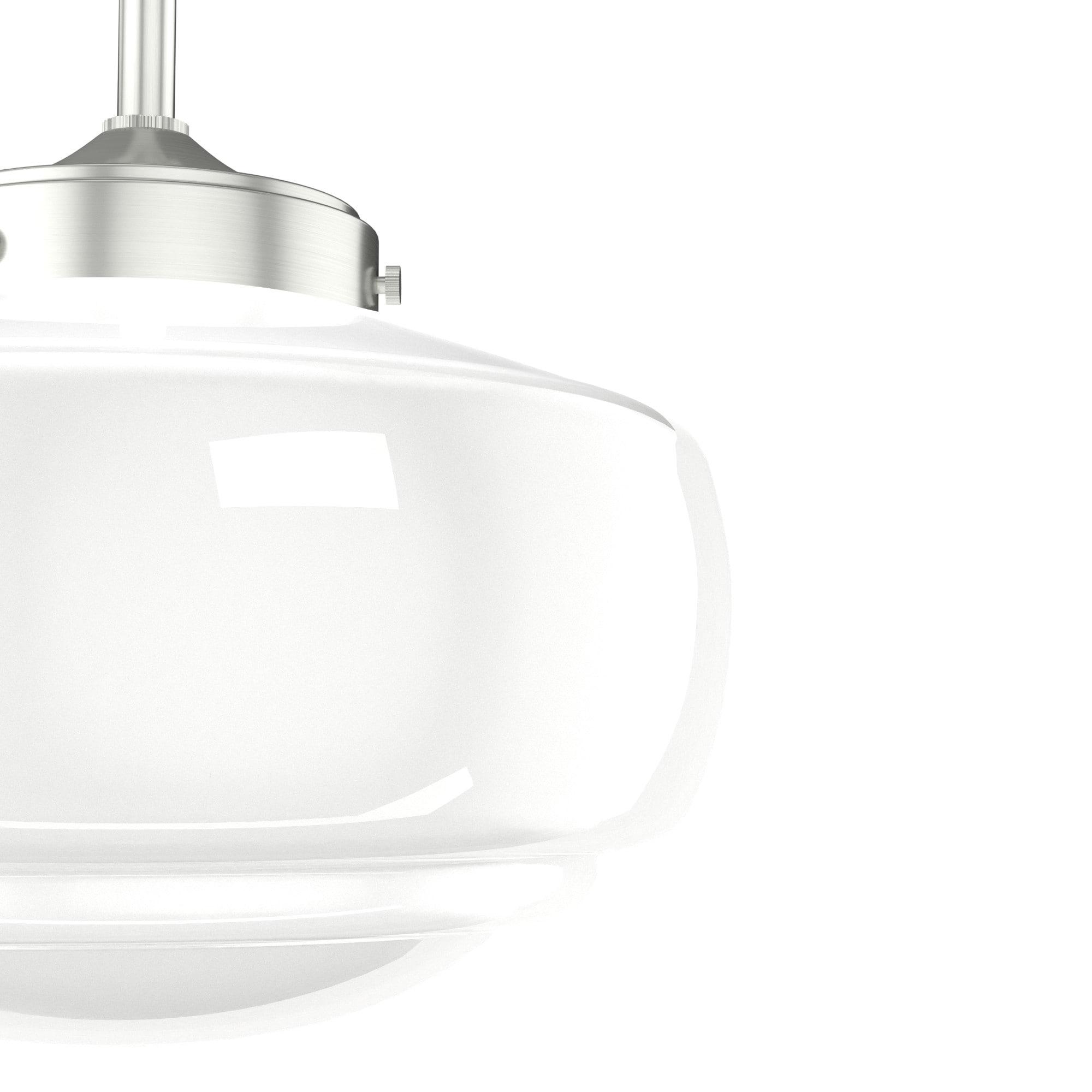 Hunter 10 inch Saddle Creek Brushed Nickel 1 Light Cased White Glass Pendant Ceiling Light Fixture