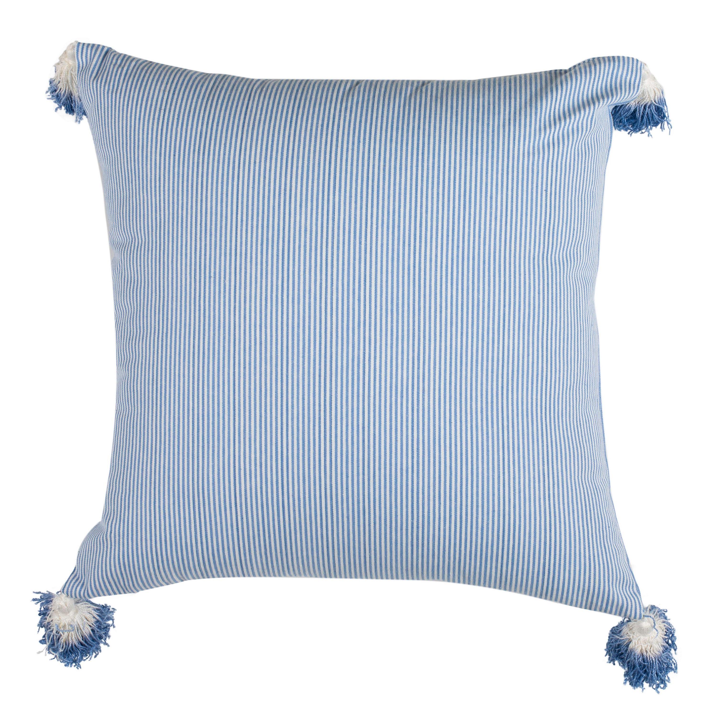 Sidney Tassels Cotton Reversible Throw Pillow