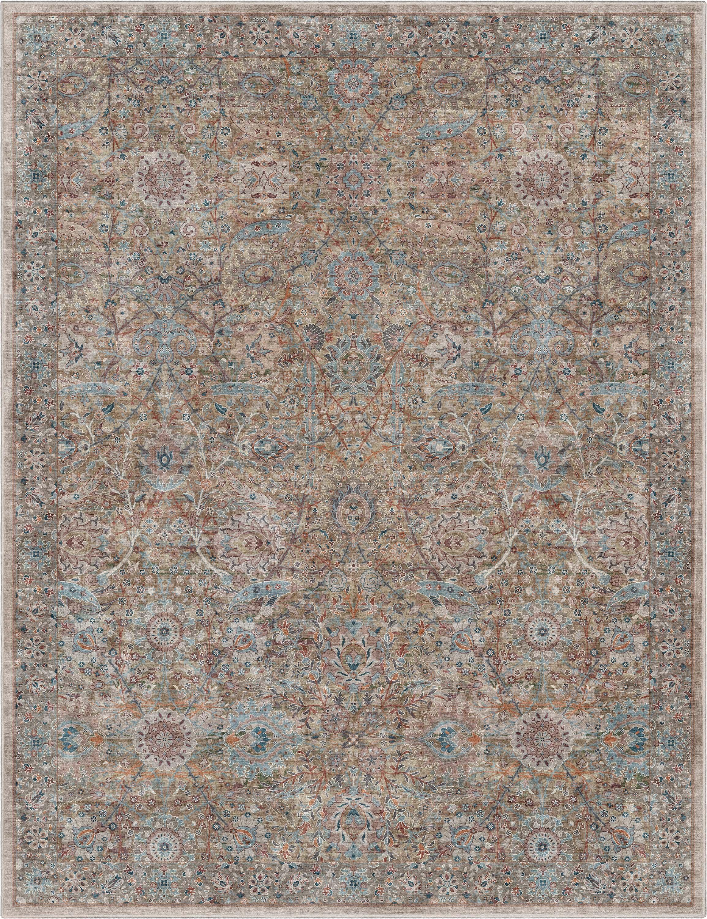 Well Woven Emilia Persian Floral 7'7" x 9'10" Blue Area Rug
