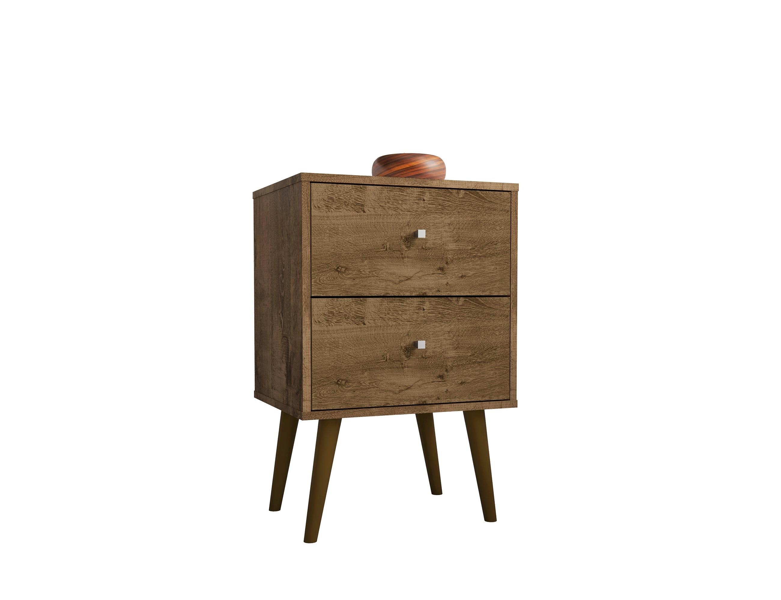 Liberty Rustic Brown 2-Drawer Nightstand with Solid Wood Legs