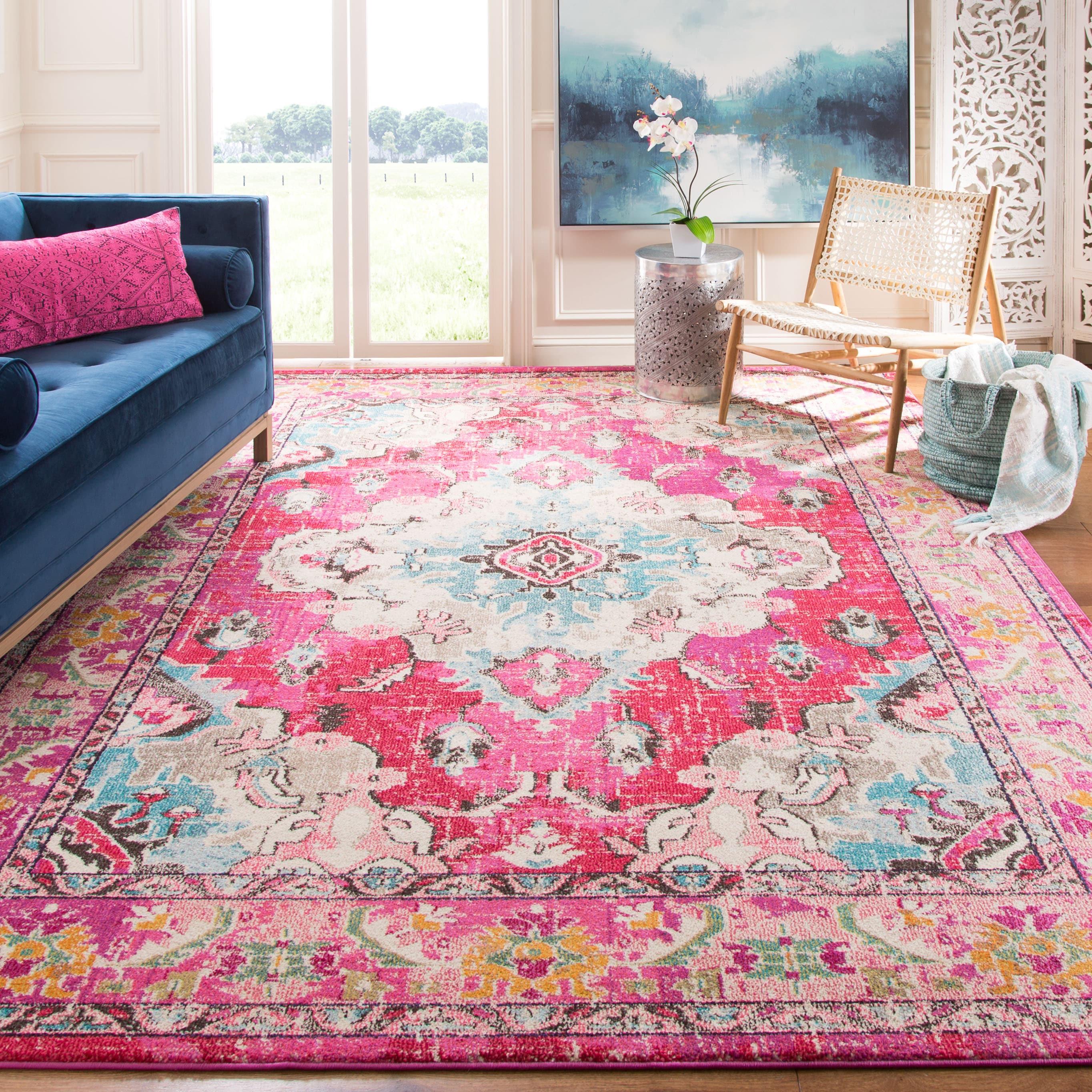 SAFAVIEH Monaco Toria Traditional Area Rug, Pink/Multi, 8' x 11'