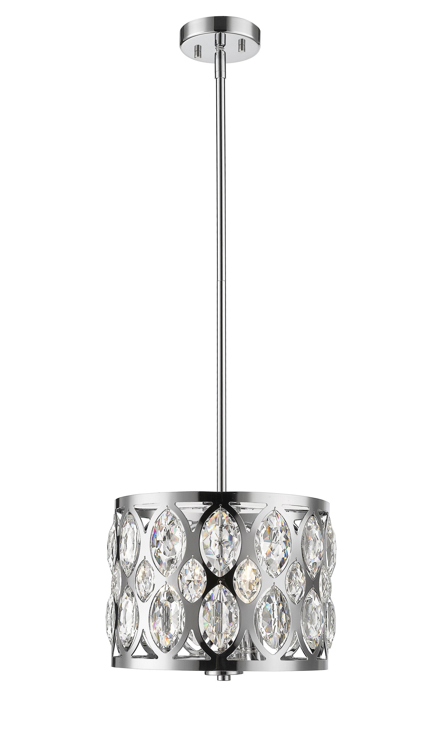 Dealey Elegance 12" Chrome Crystal Candle Chandelier