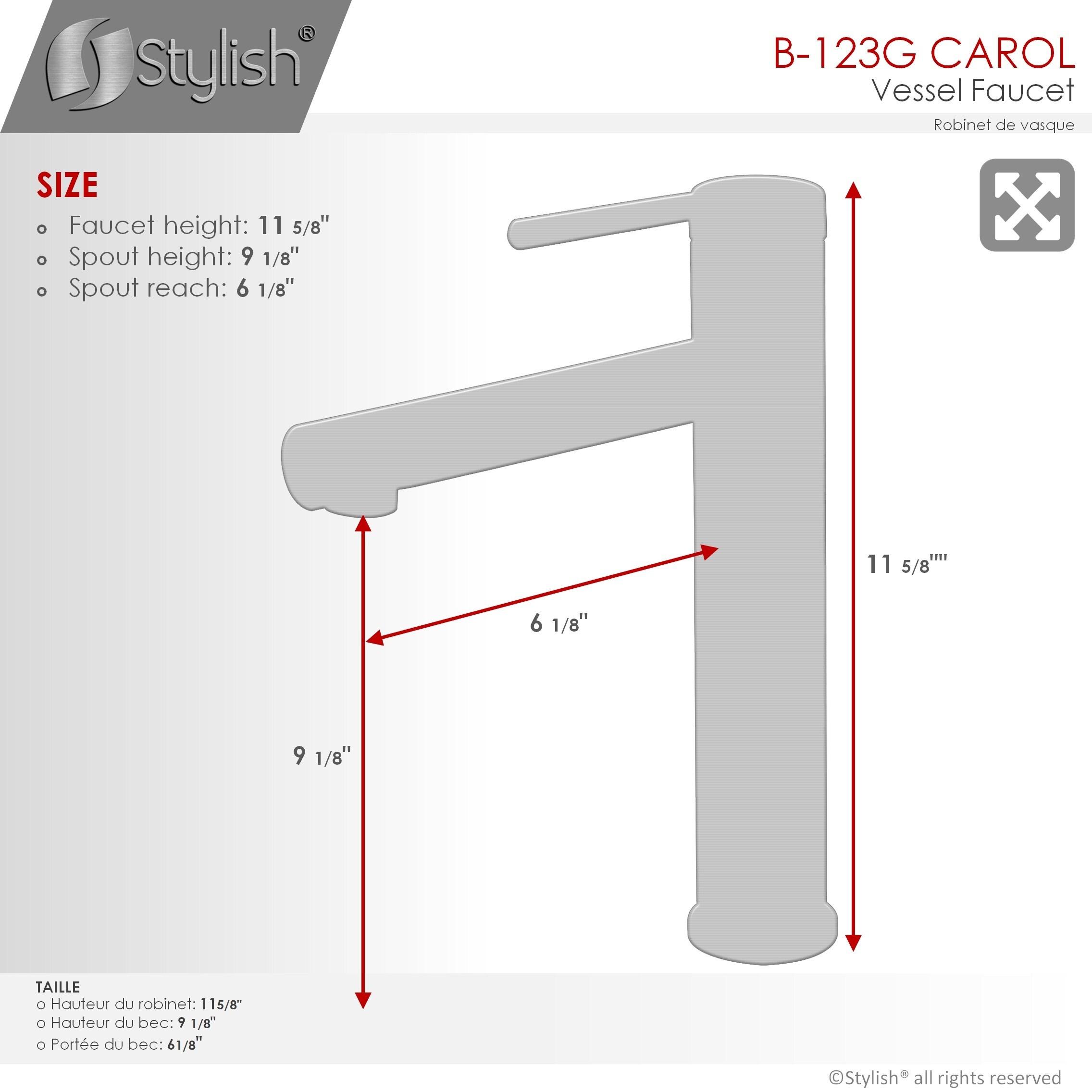 Stylish Aura Carol One-Handle Vessel Bathroom Faucet