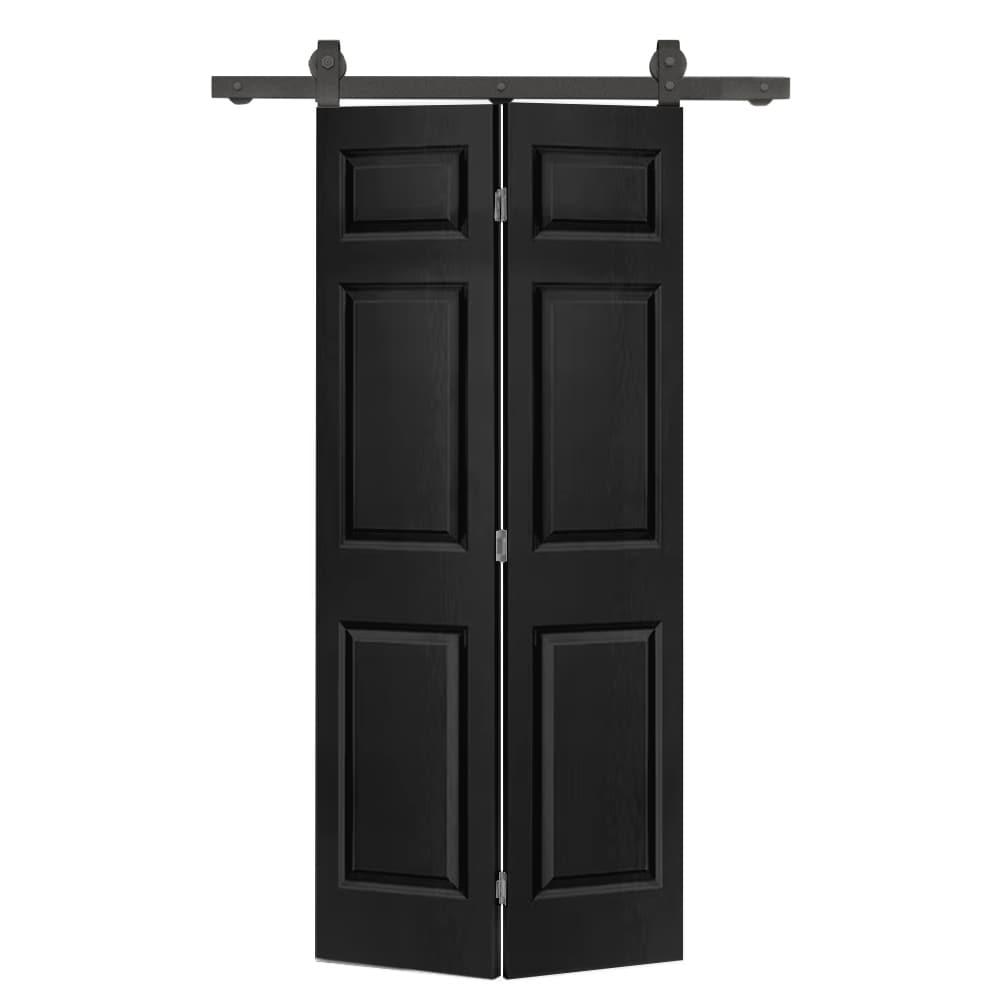 Paneled MDF Composite Bifold Barn Door with Installation Hardware Kit