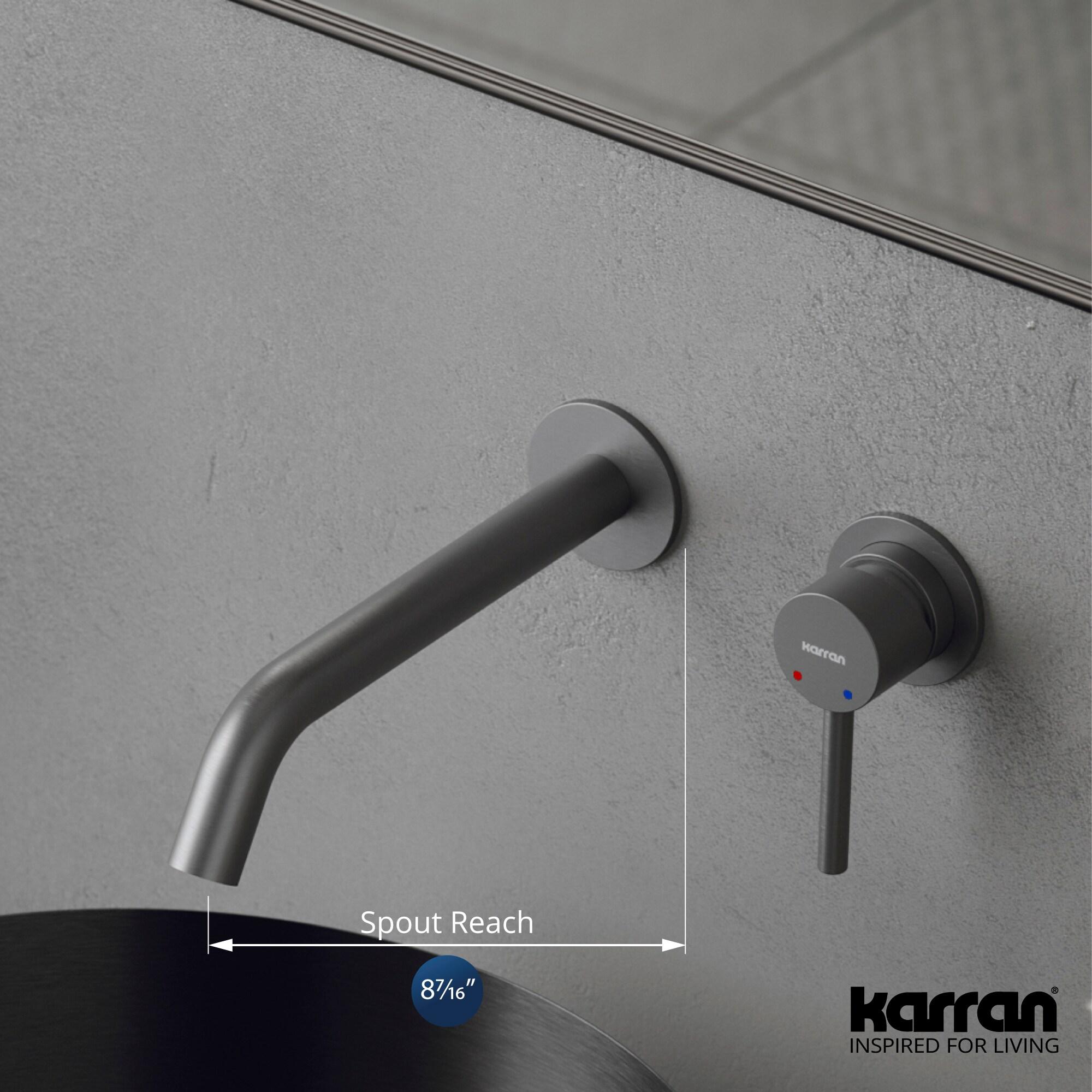 Karran Grantham KBF610 Single Handle Wall-Mount Bathroom Faucet in Gold
