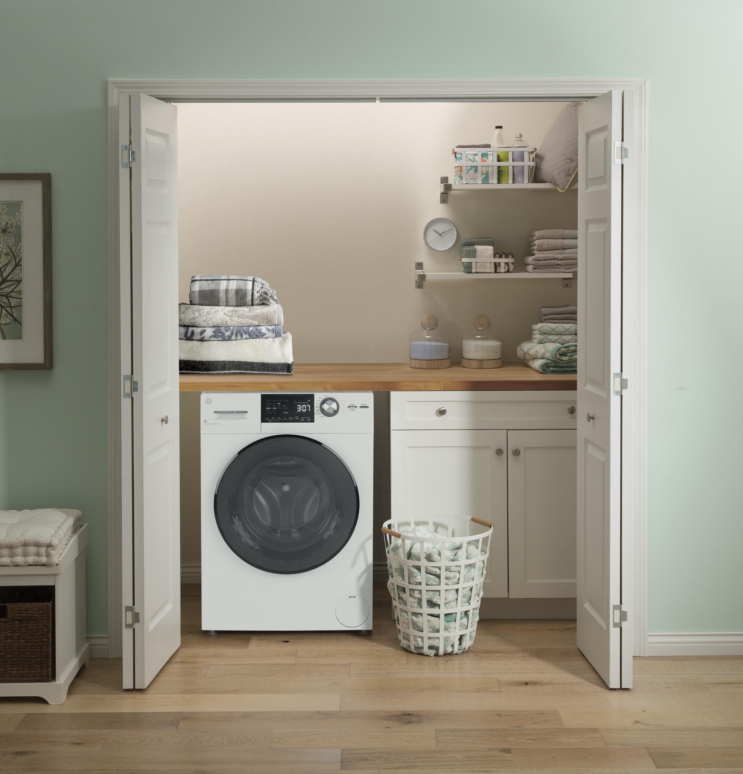GE Appliances All-In-One Combo Unit with 2.4 Cubic Feet Front Load Washer and 2.4 Cubic Feet Electric Dryer