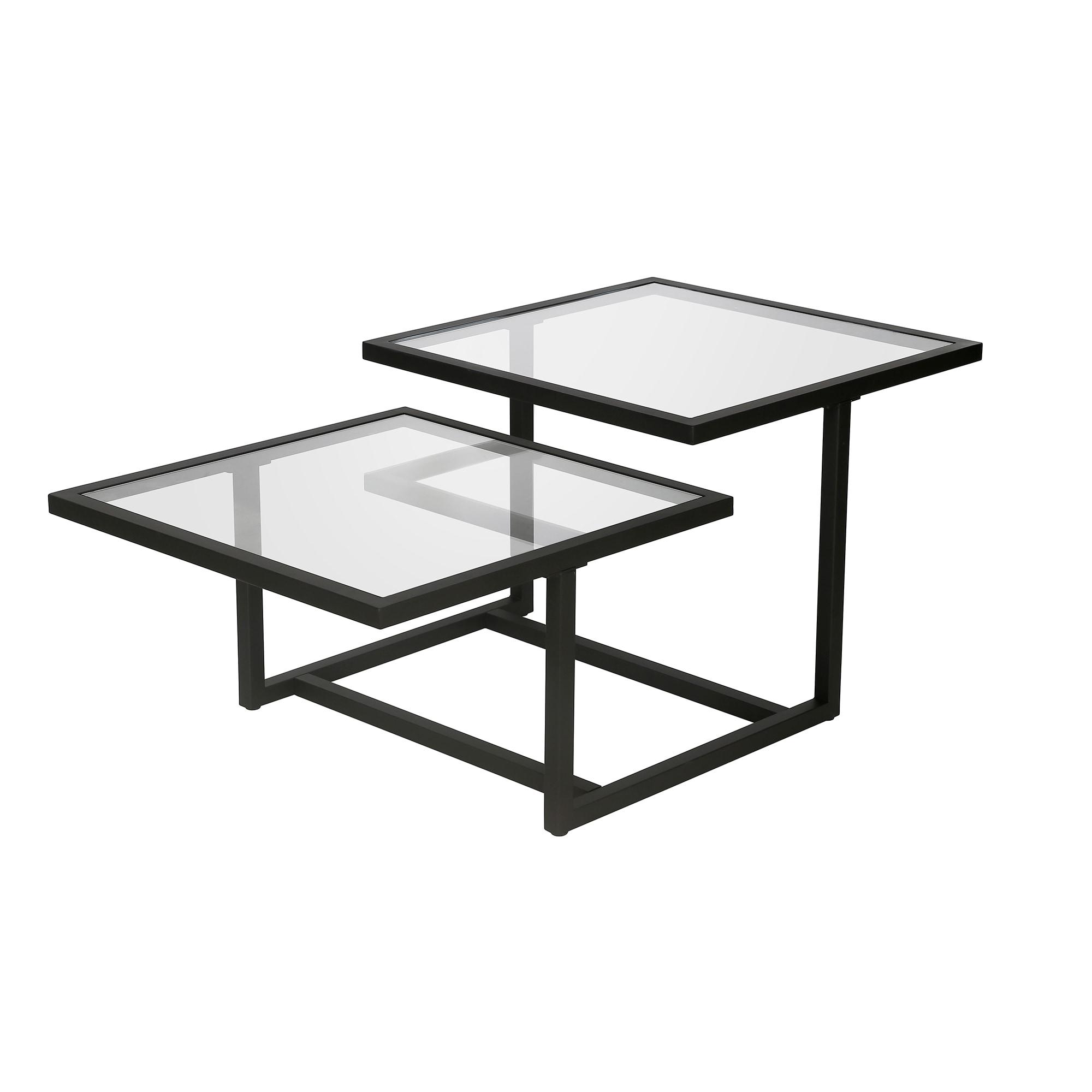 Evelyn&Zoe Amalie 43" Wide Square Coffee Table, Blackened Bronze