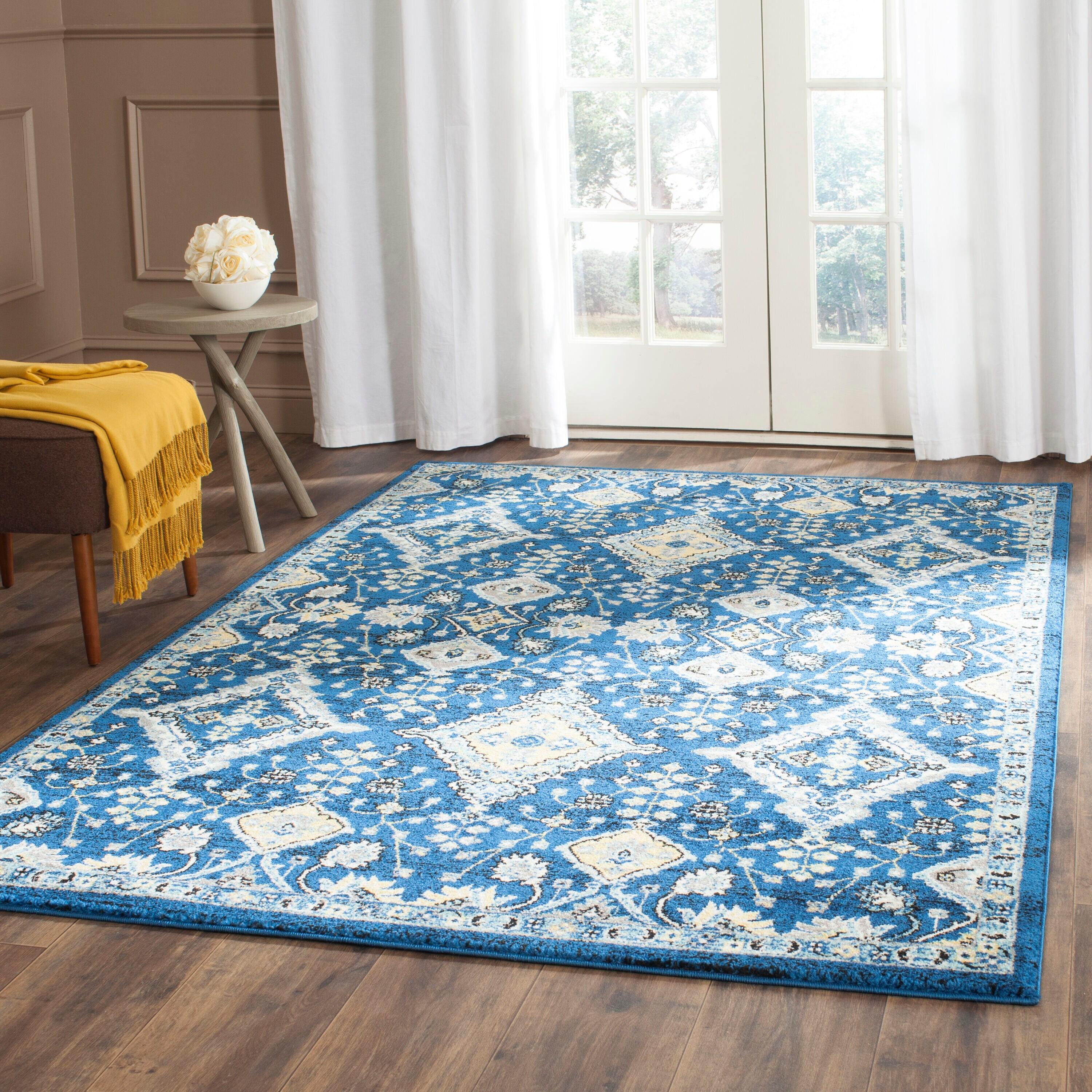 Evoke EVK224 Power Loomed Accent Rug - Royal/Ivory - 3'x5' - Safavieh.