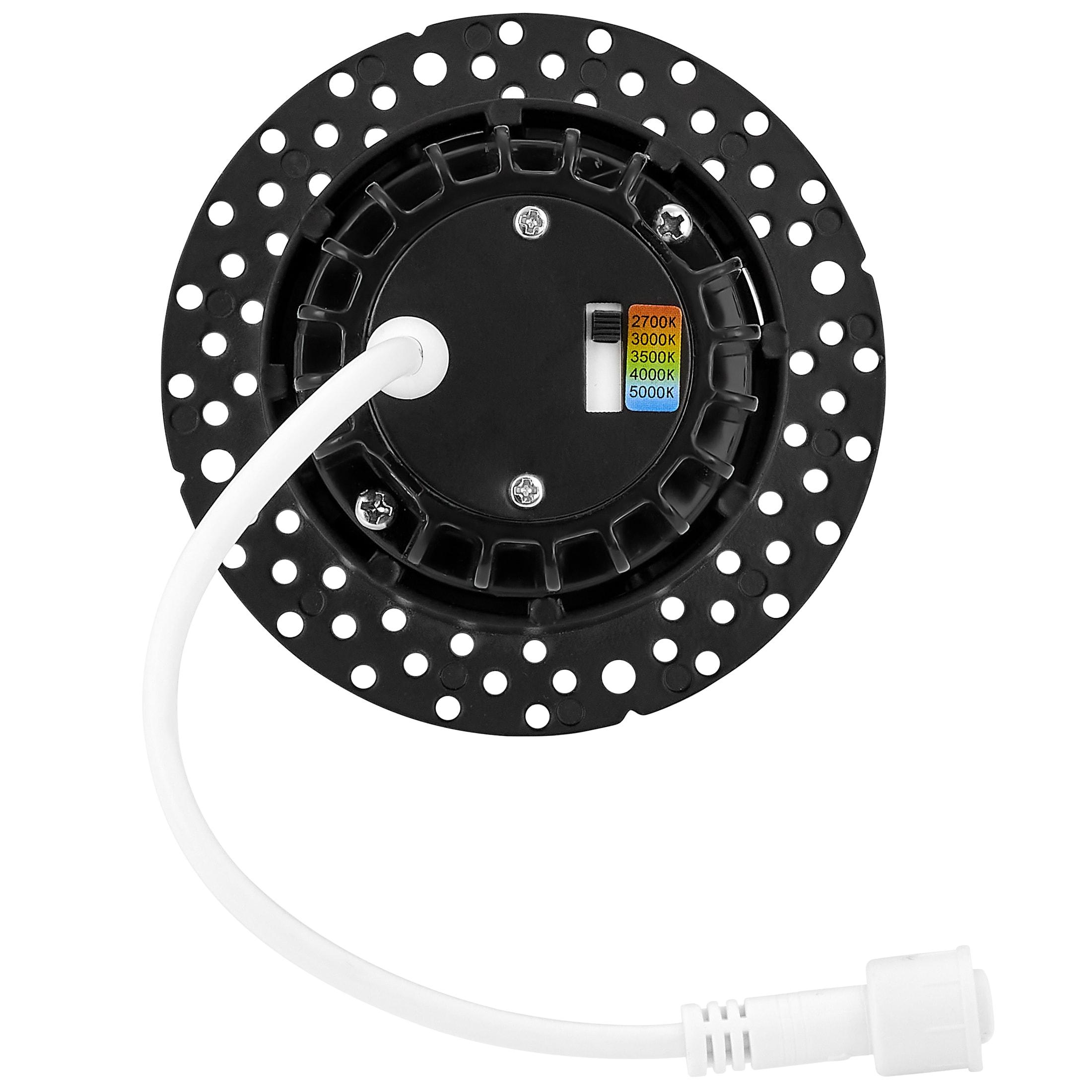 Maxxima 2 in. Trimless Slim Round Recessed Anti-Glare LED Downlight, Black, Canless IC Rated, 600 Lumens, 5 CCT 2700K-5000K