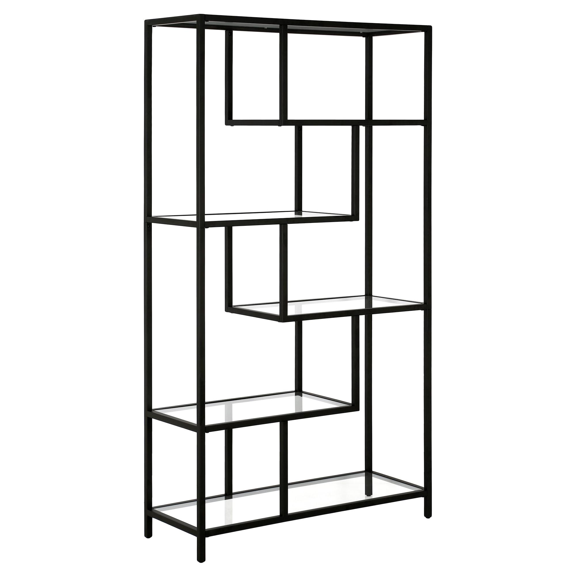 Evelyn&Zoe Isla 68" Tall Rectangular Bookcase, Blackened Bronze