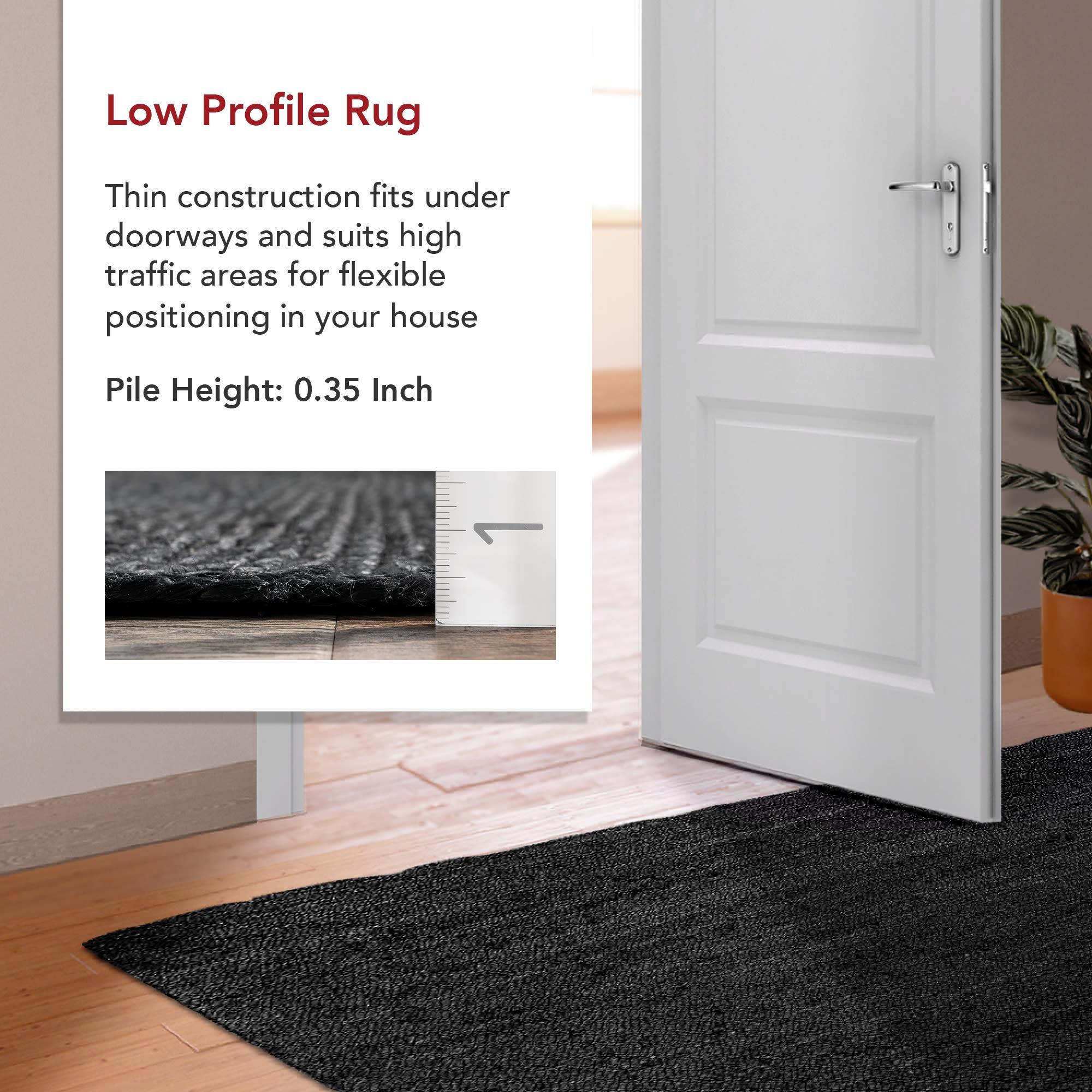 6'x9' Hand Woven Rigo Jute Area Rug Black - nuLOOM: Farmhouse Style, Low Pile, Rectangle, Indoor Use