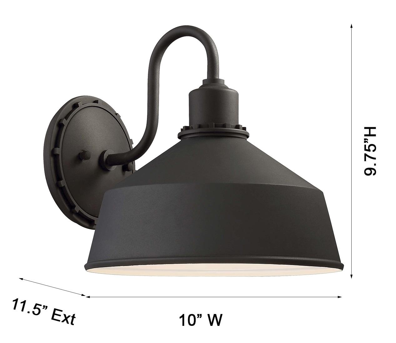 Minka Lavery Urban Industrial Outdoor Wall Light 71242-66 Mantiel Exterior Wall Lantern, 1-Light 100 Watts, Black