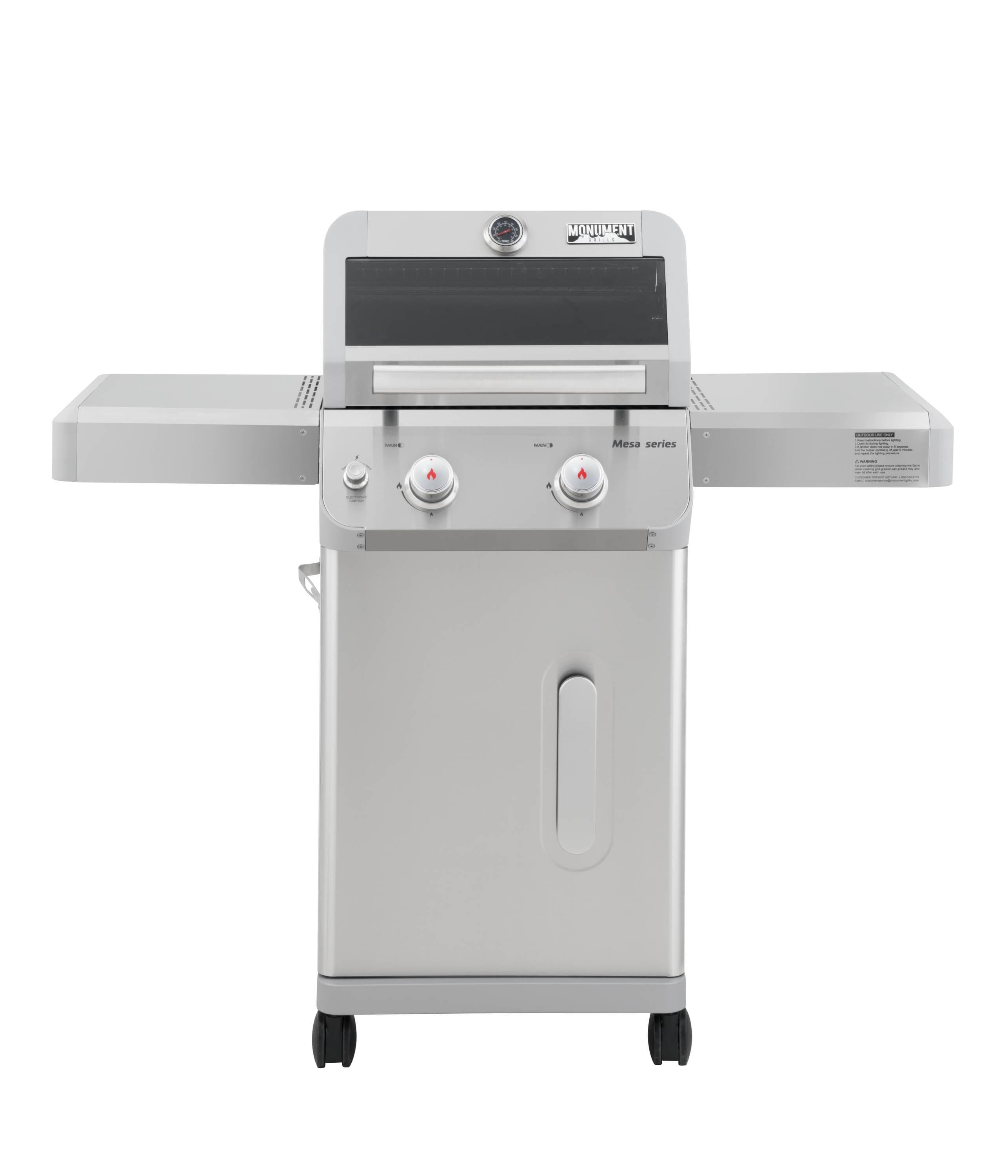 Monument Grills Mesa Series 2-Burner Free Standing Stailless Liquid Propane 24000 BTU Gas Grill with Cabinet