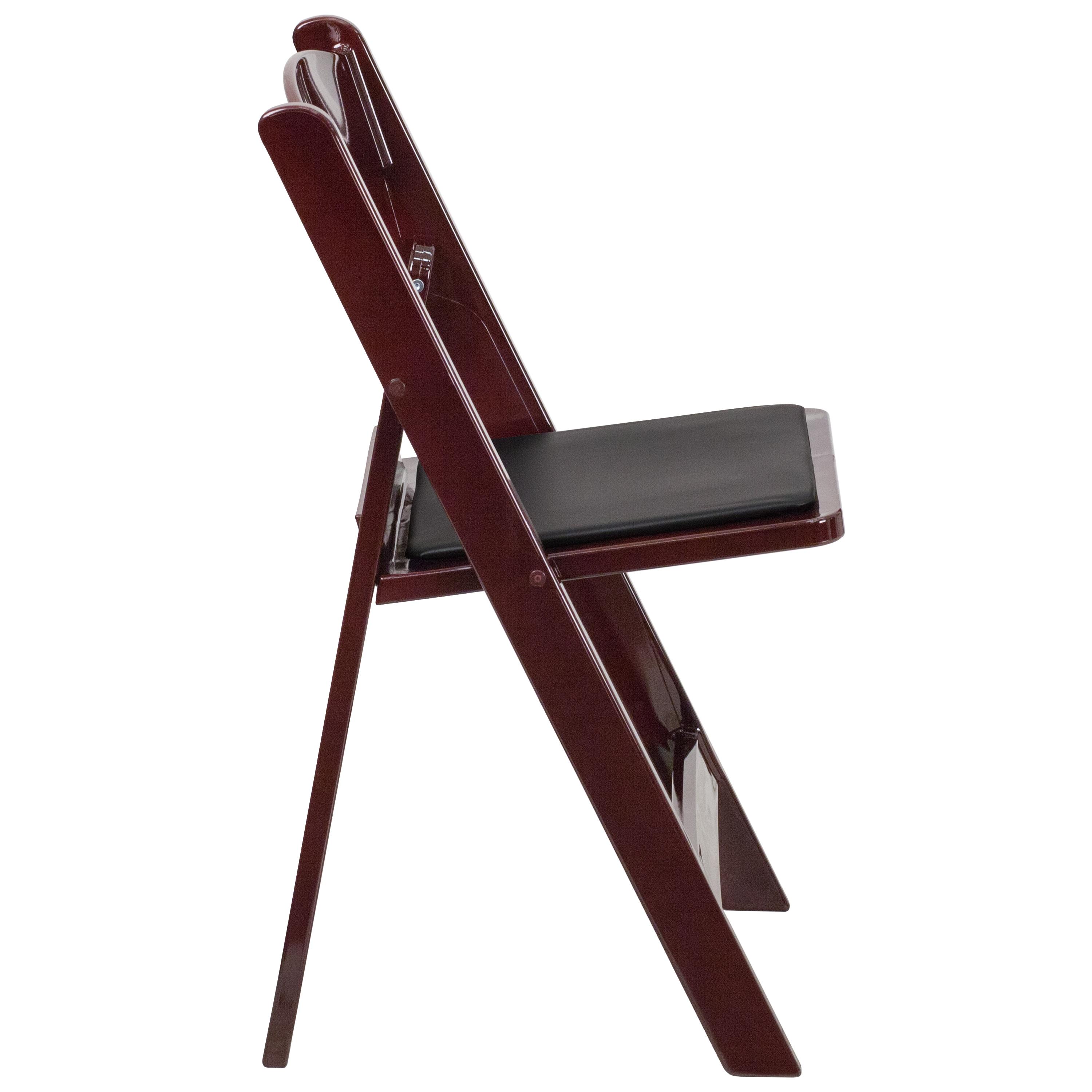 Flash Furniture Hercules Folding Chair - Red Mahogany Resin - 4 Pack 800LB Weight Capacity Comfortable Event Chair - Light Weight Folding Chair