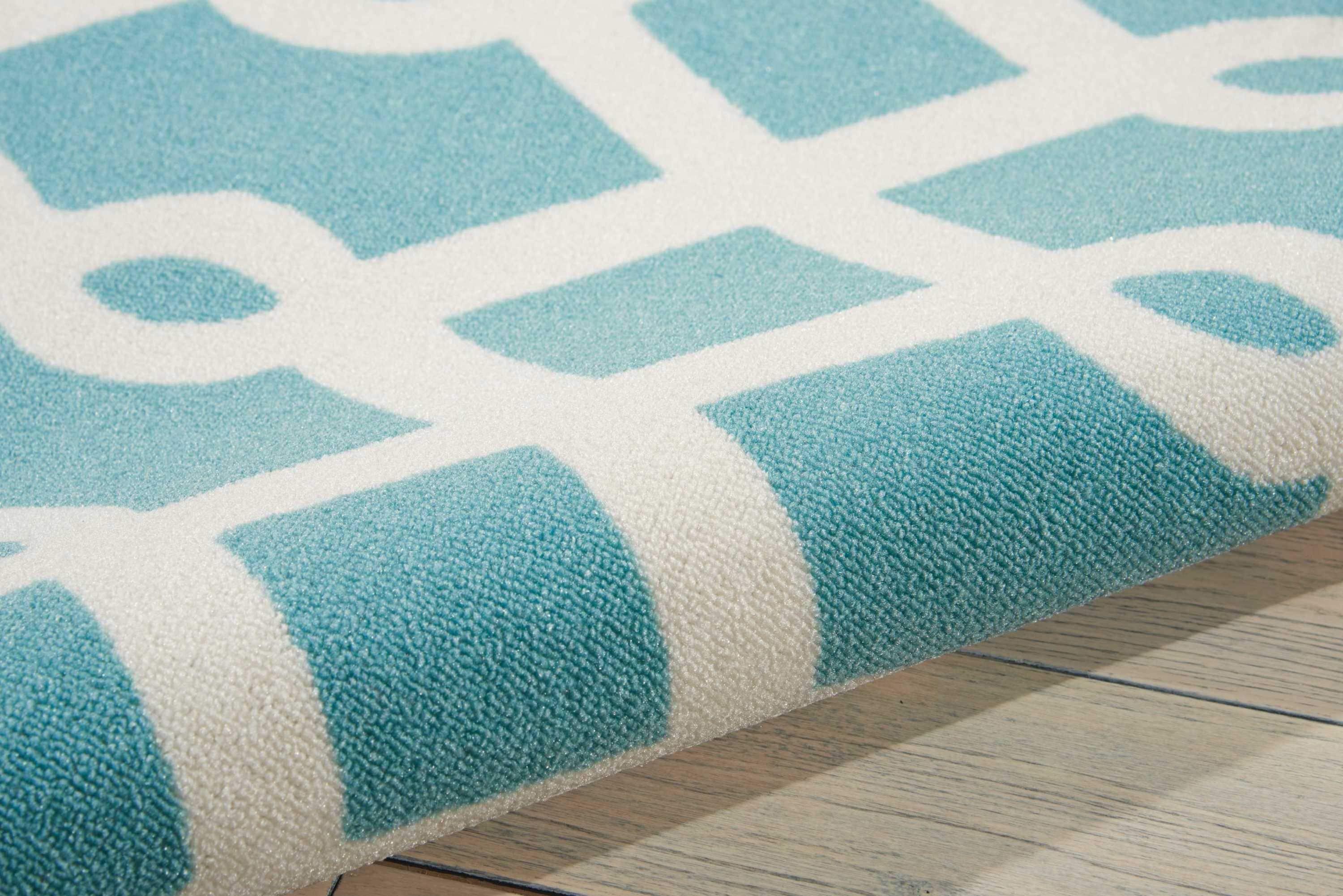 Easterly Geometric Blue/White Outdoor Area Rug
