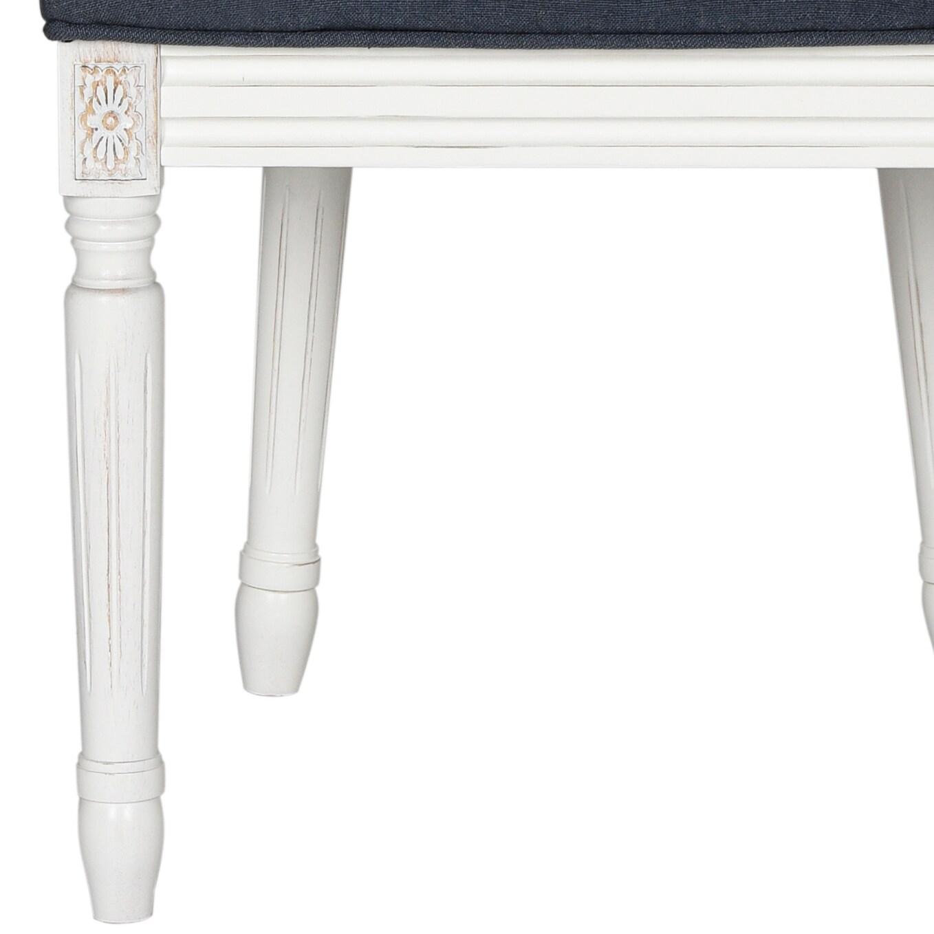 Holloway 19''H French Brasserie Oval Side Chair (Set of 2) - Navy/Cream - Safavieh