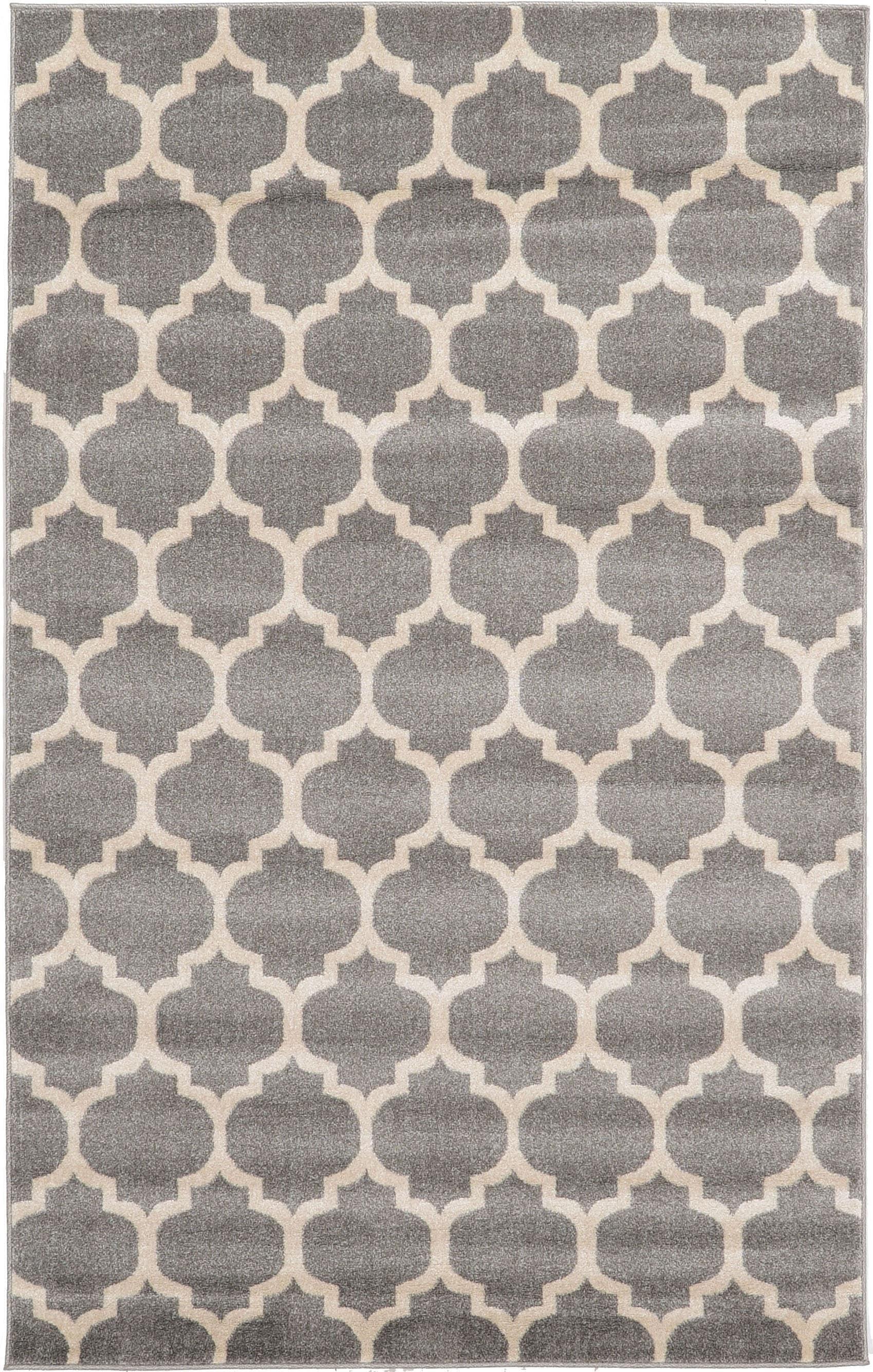 Unique Loom 5' 1 x 8' 0 Trellis Philadelphia Dark Gray Area Rug