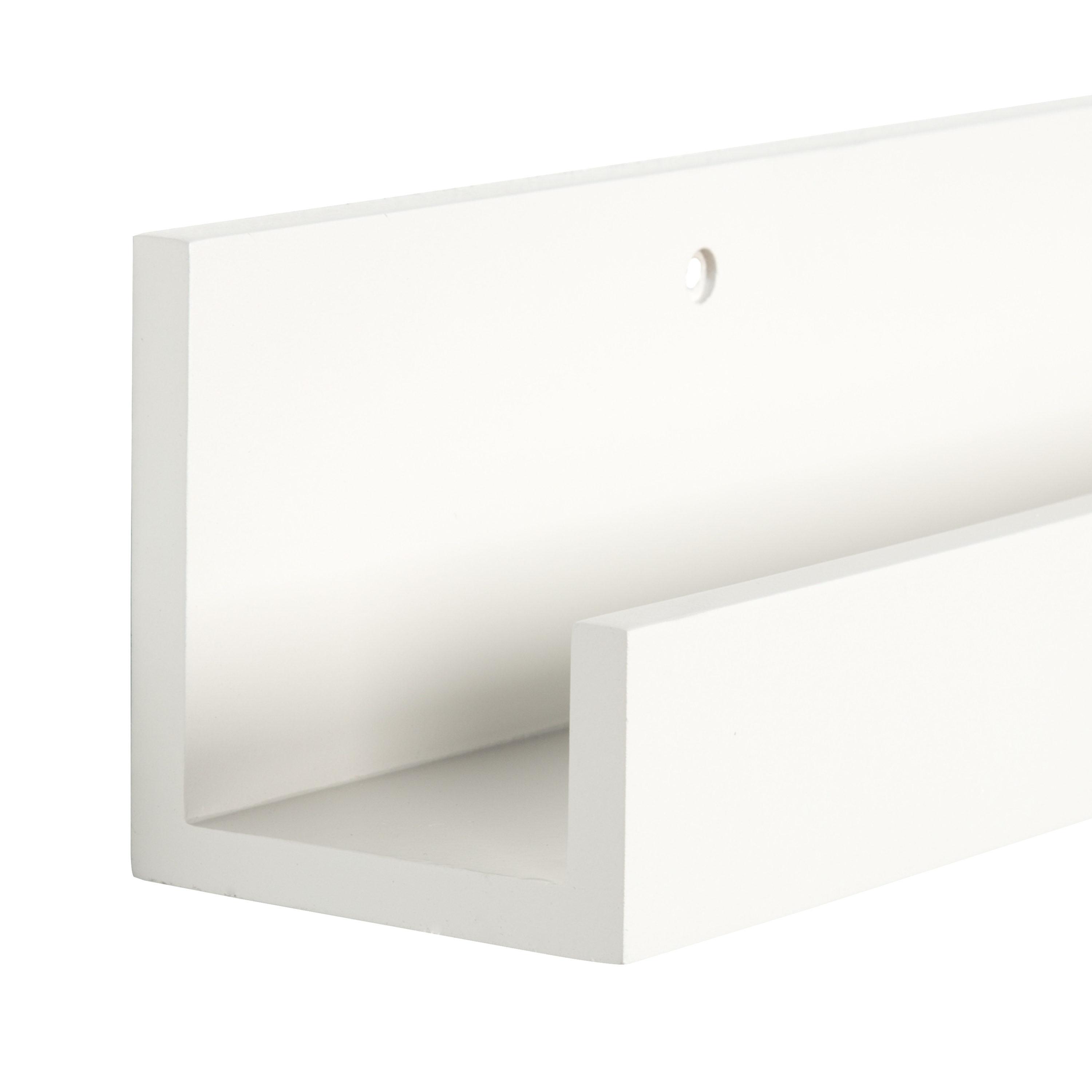 Kate & Laurel All Things Decor 3" x 42" Levie Wooden Picture Ledge Wall Shelf White: No Assembly, Wood Frame, Decorative Storage