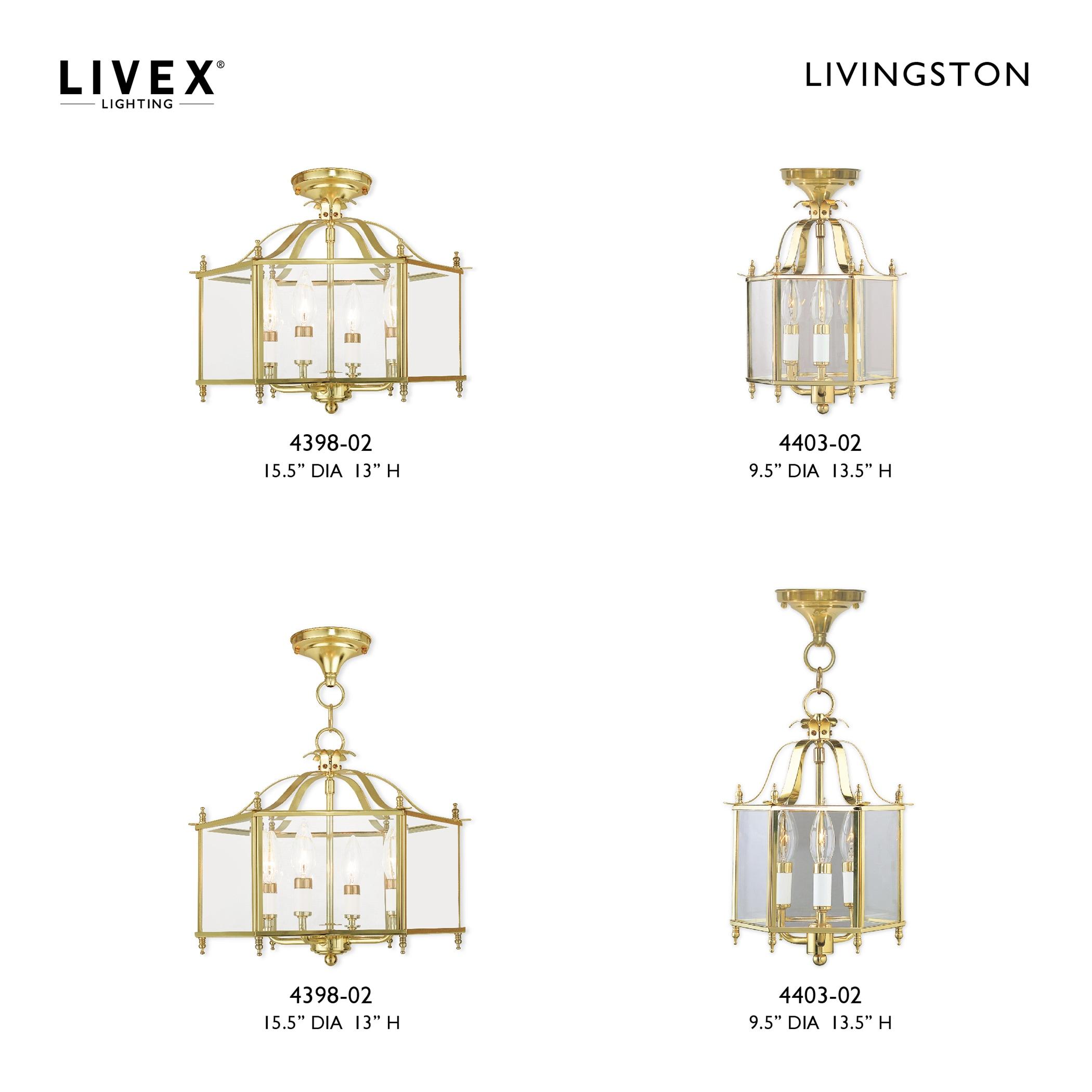 Livex Lighting Livingston 4 - Light Pendant in  Polished Brass