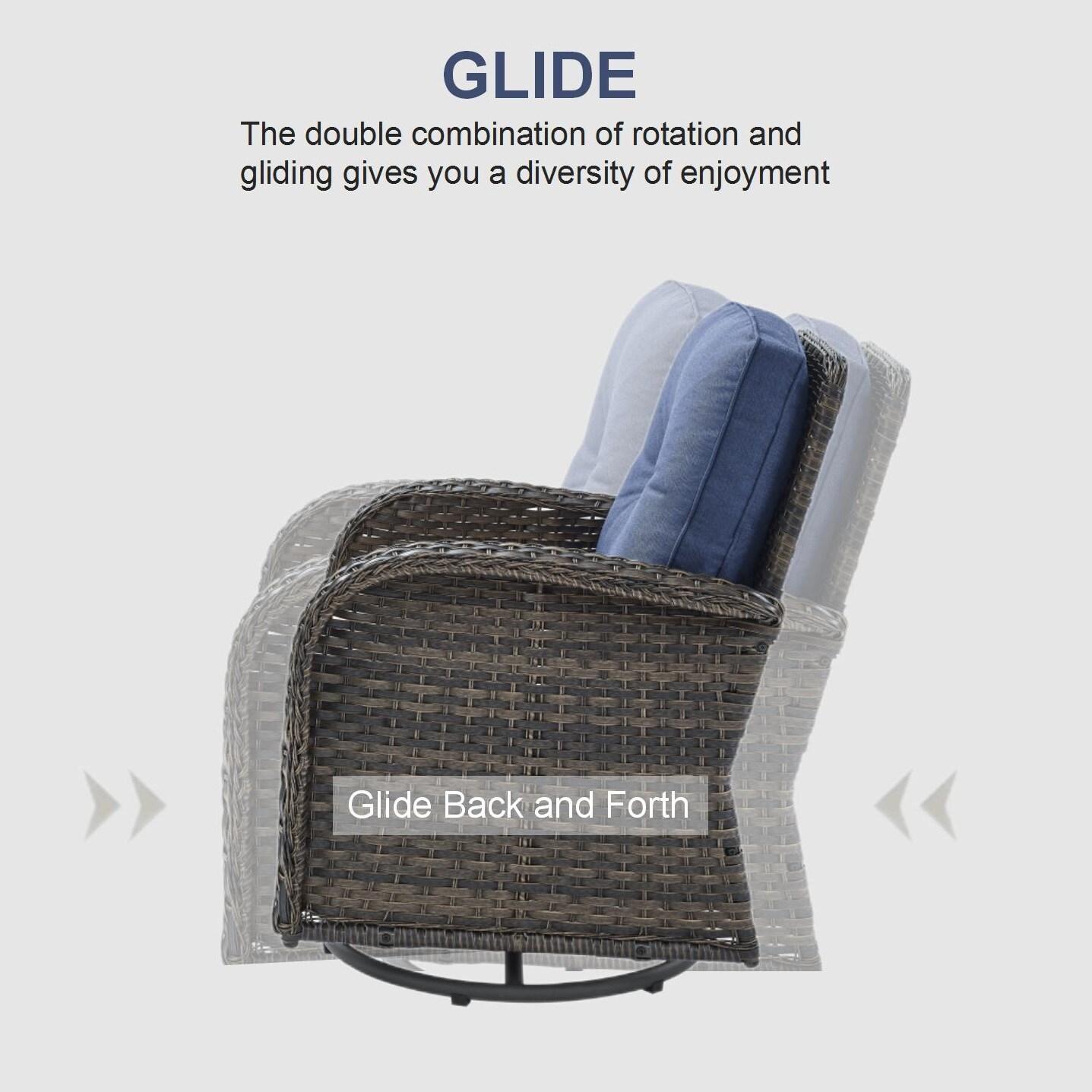 POCASSY Wicker Outdoor Glider