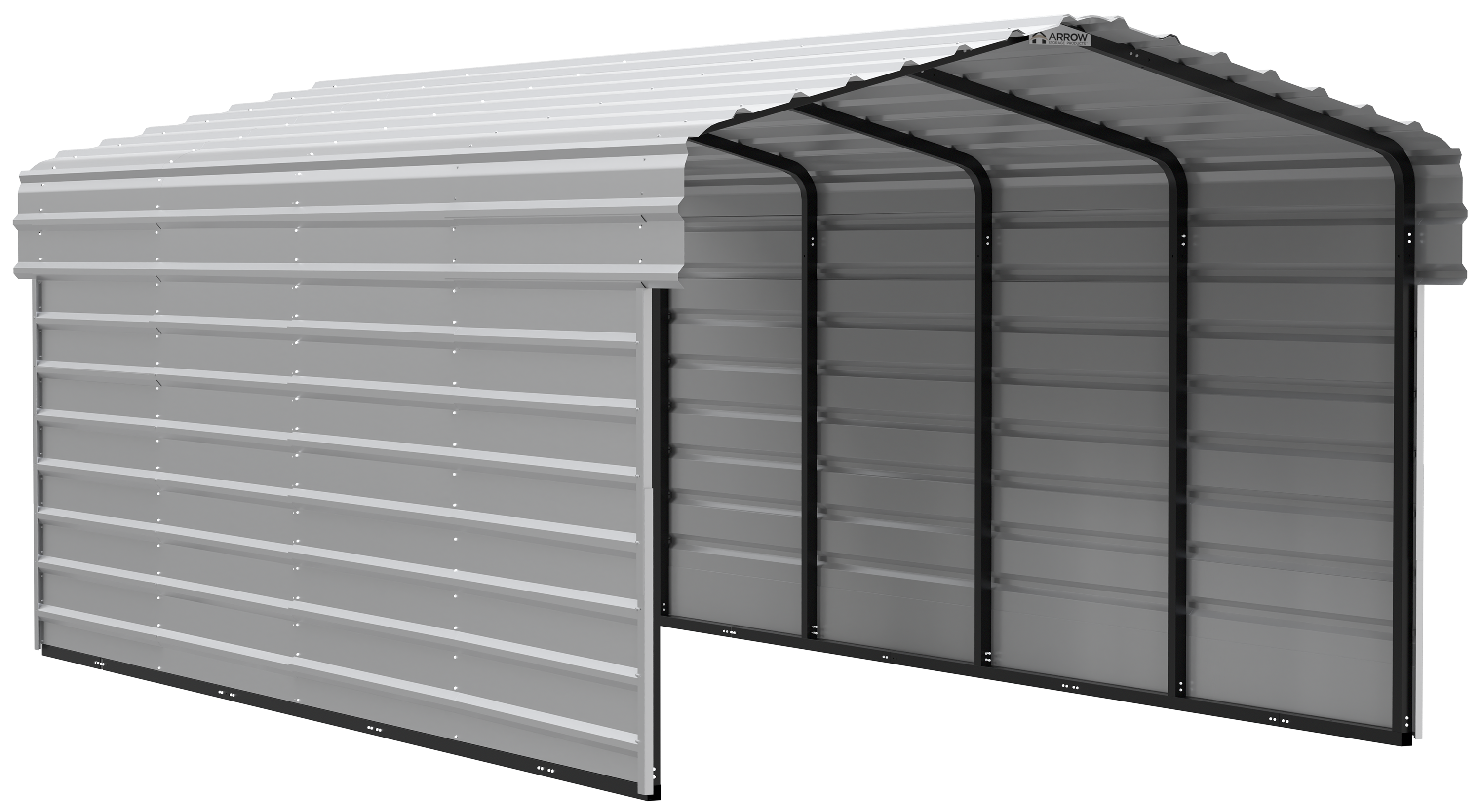 Arrow Arrow Steel Carport with 2 Side Wall Kits, 10X20X07