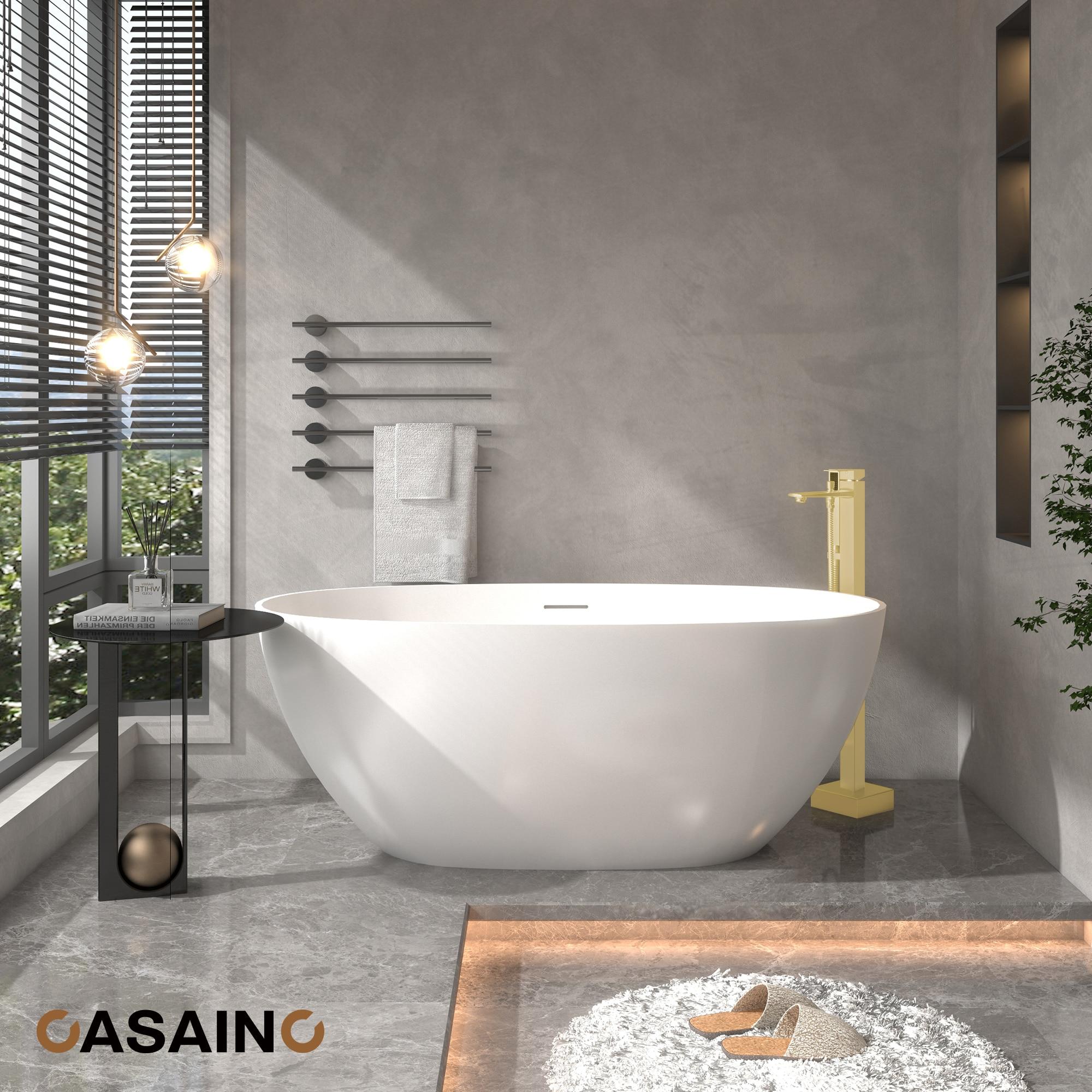 mondawe Single Handle Floor Mounted Freestanding Tub Filler with Diverter MDLT0055-BG