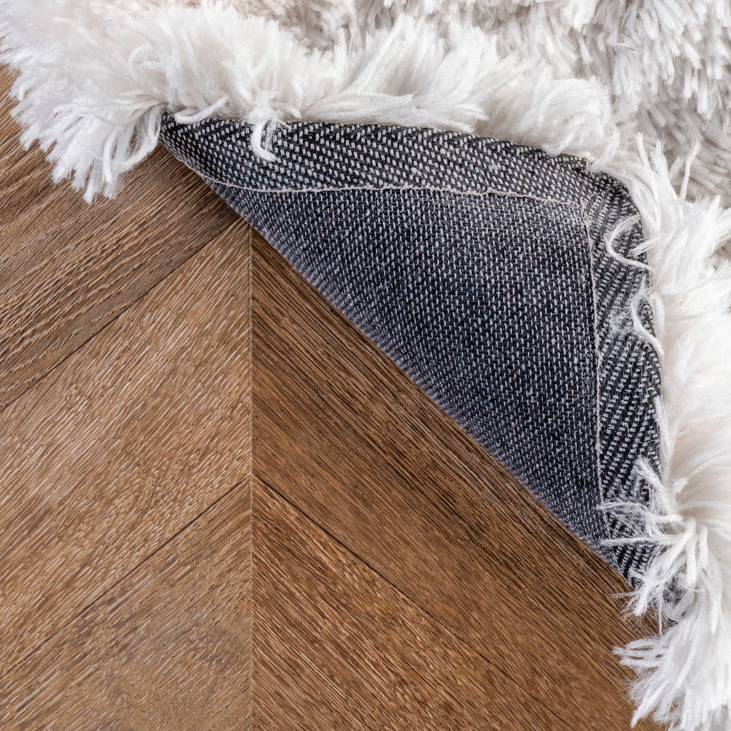 4'x6' Hand Tufted Kristan Shag Area Rug Ivory - nuLOOM: Contemporary High Pile, Skid-Resistant, Indoor Use
