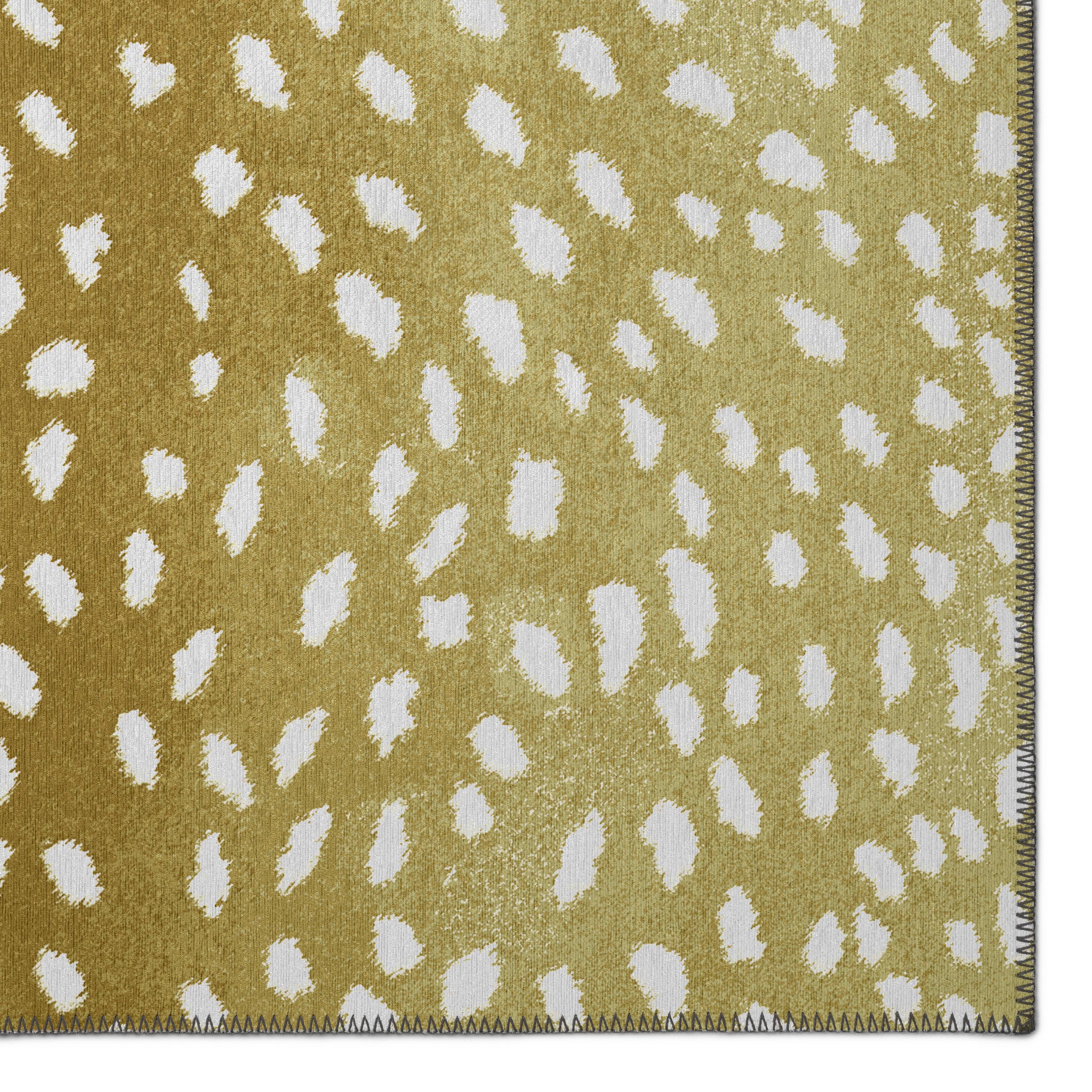 Gilded Gold 30"x20" Ultra-Soft Chenille Flat Woven Rug