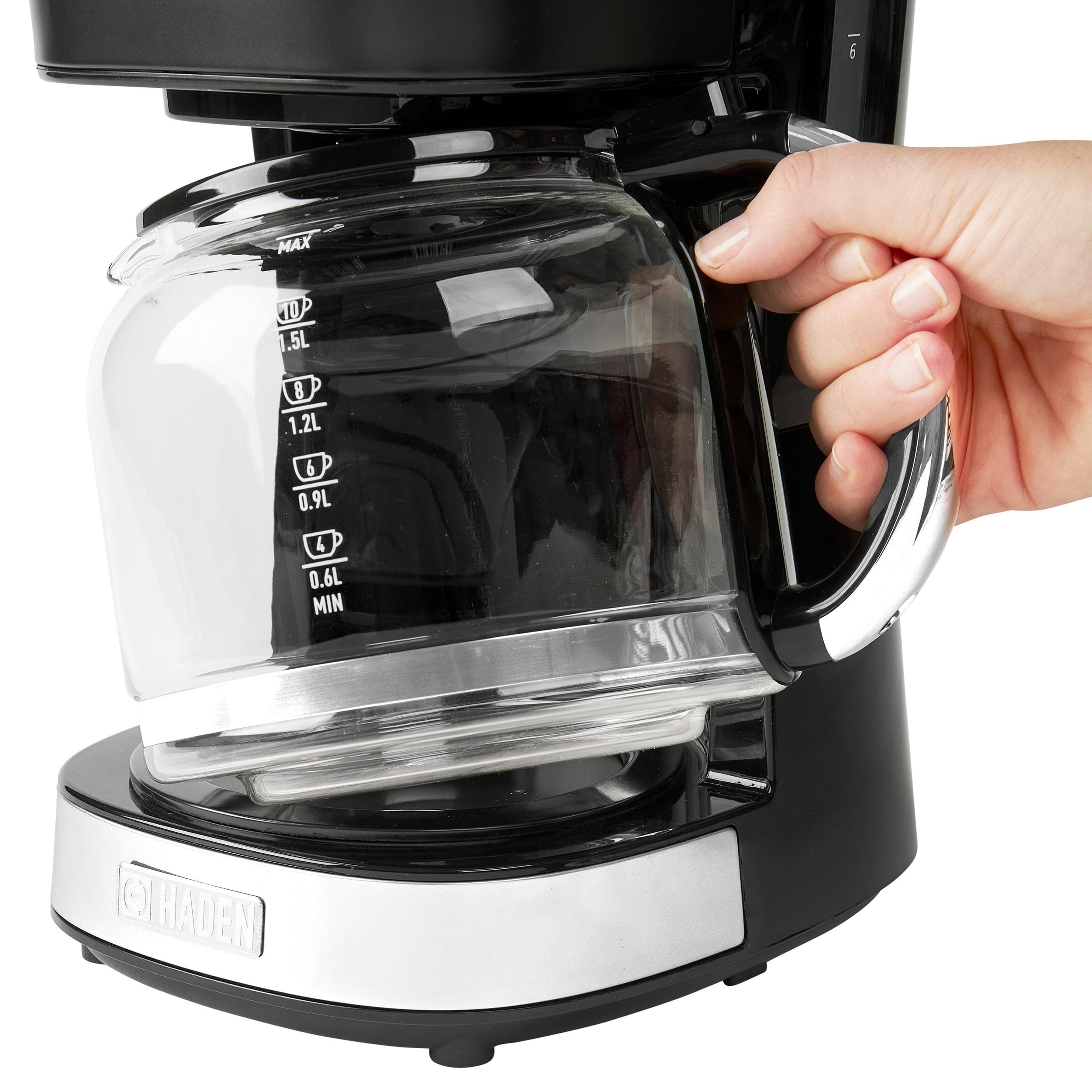 HADEN Heritage Black and Chrome 12-Cup Programmable Coffee Maker