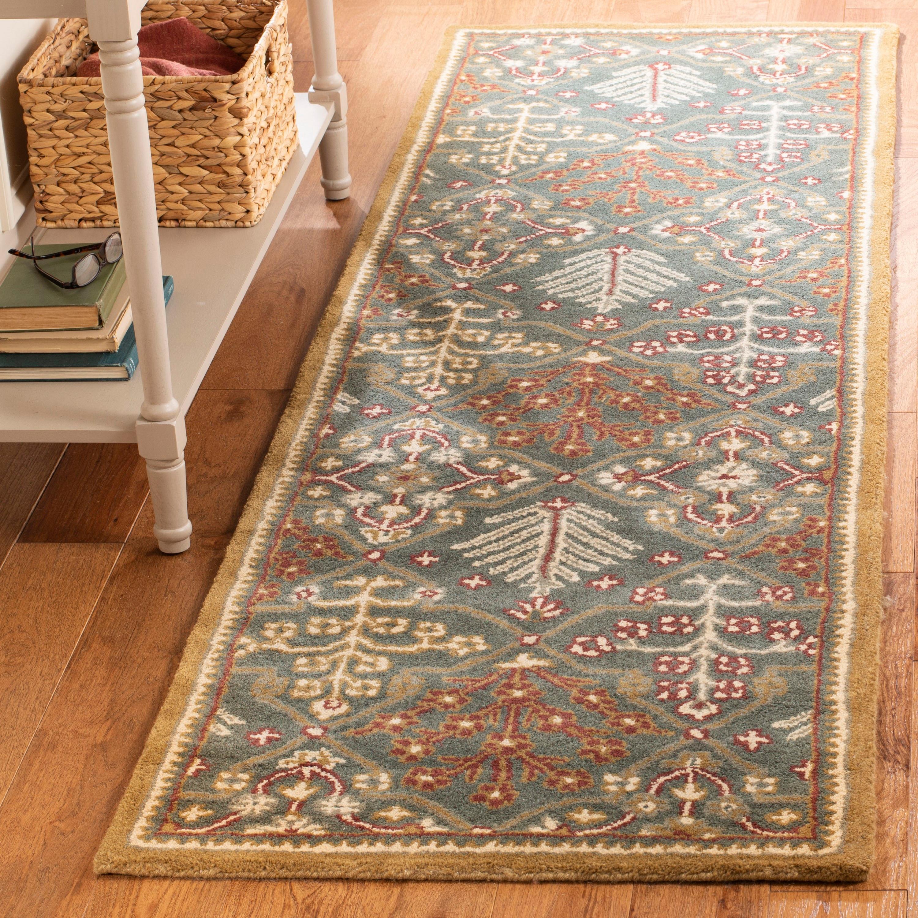 Antiquity AT613 Hand Tufted Runner Rug - Light Blue/Gold - 2'3"x8' - Safavieh.