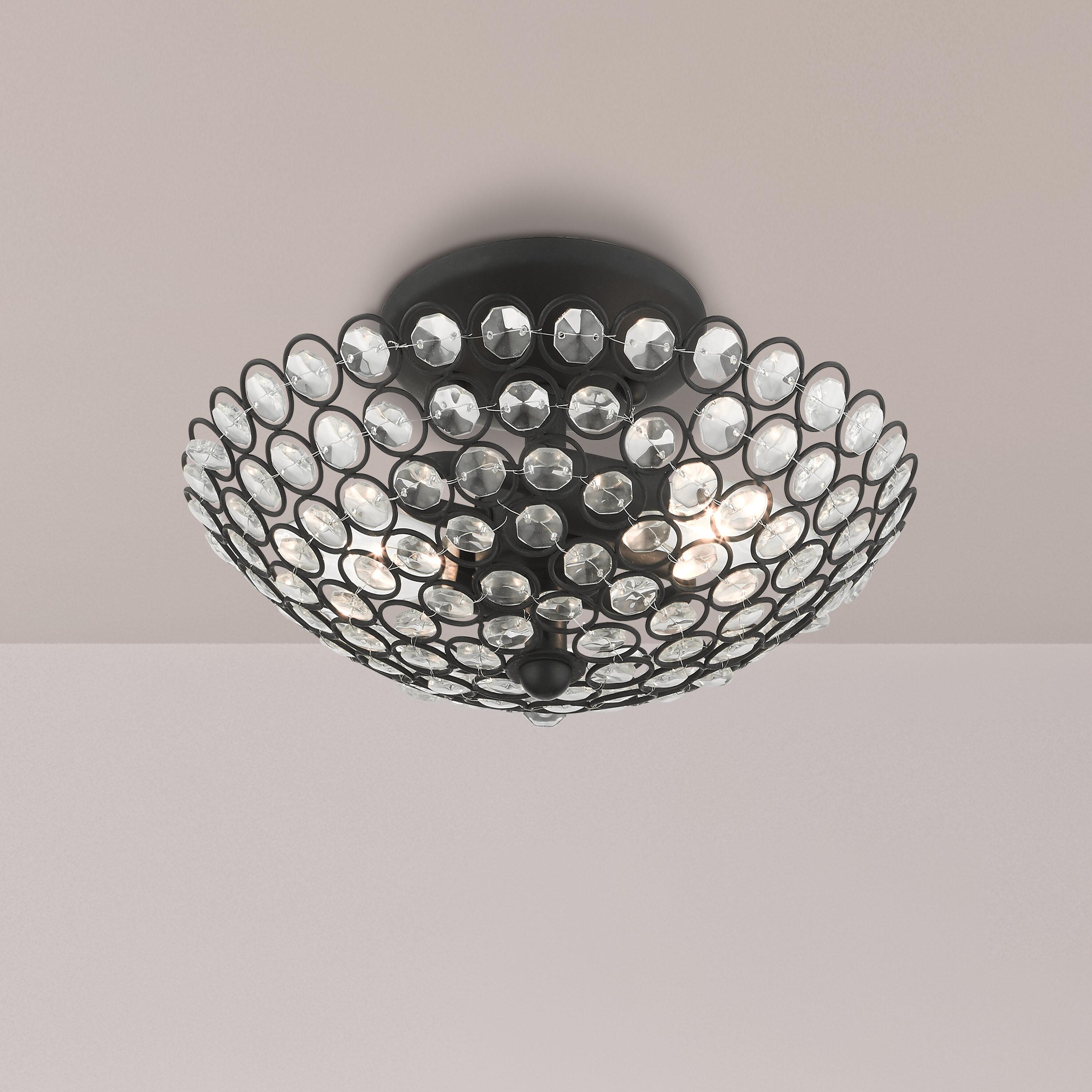 Livex Lighting - Cassandra - 2 Light Semi-Flush Mount in Glam Style - 11 Inches