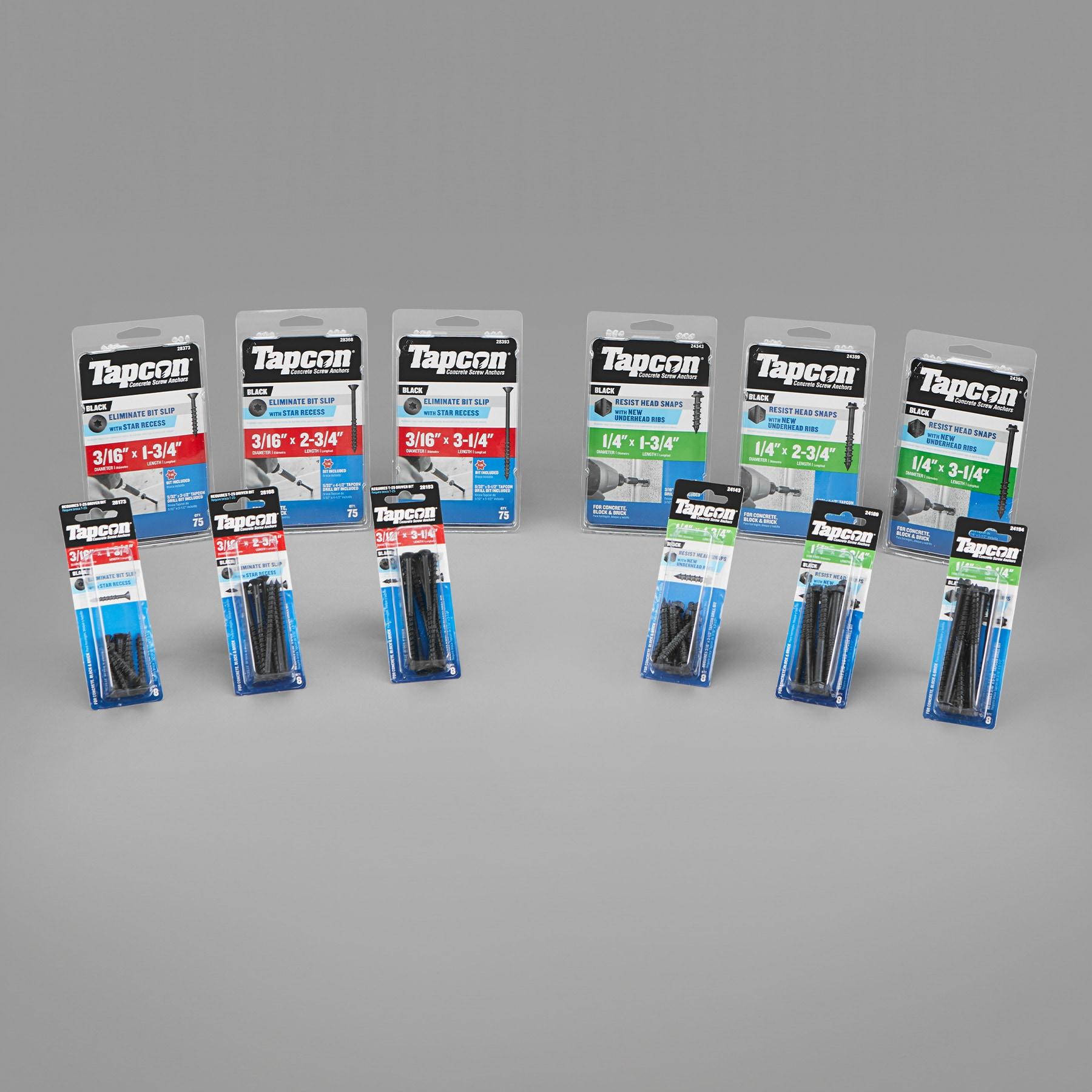 Tapcon 1/4-in x 3-1/4-in Concrete Screws Anchors 150 -Pack