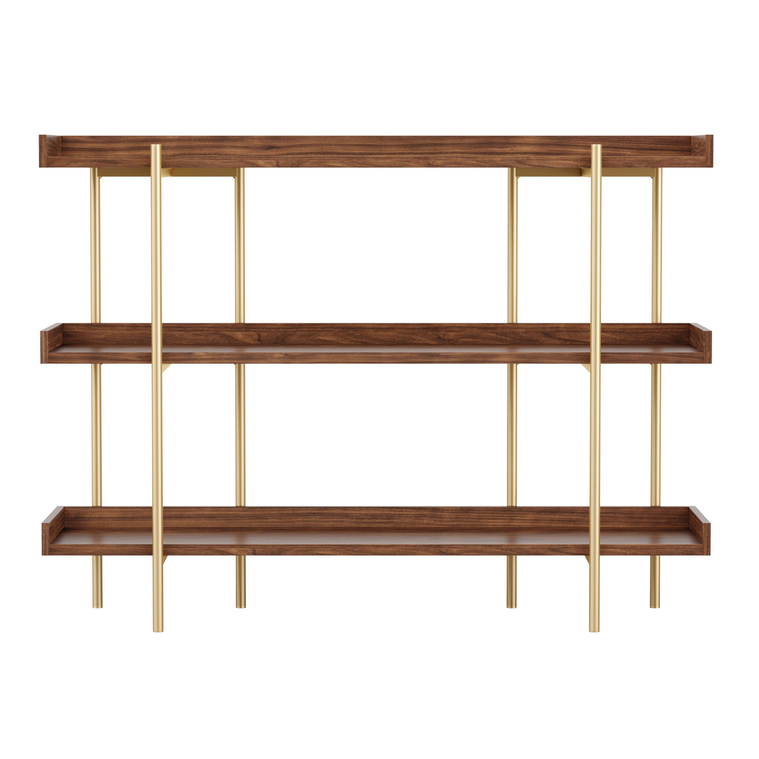 Martha Stewart Raines Martha Stewart Emmett 3 Shelf Storage Display Unit Bookcase with Metal Frame