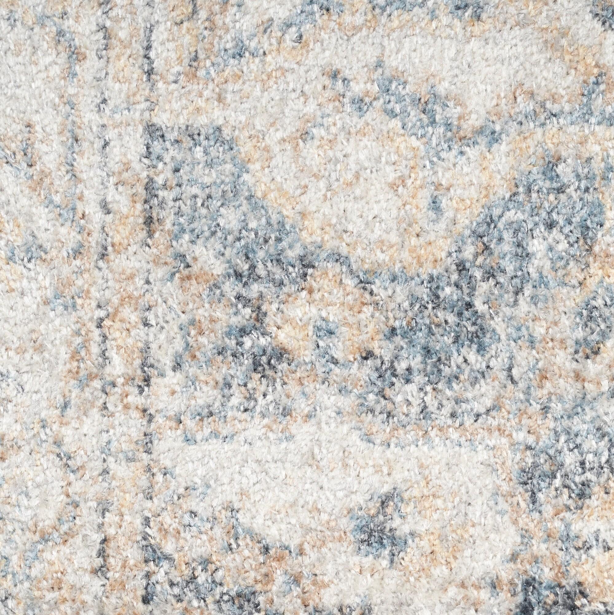 Nourison Astra Machine Washable Vintage Medallion Indoor Rug Grey/Blue 9' x 12'